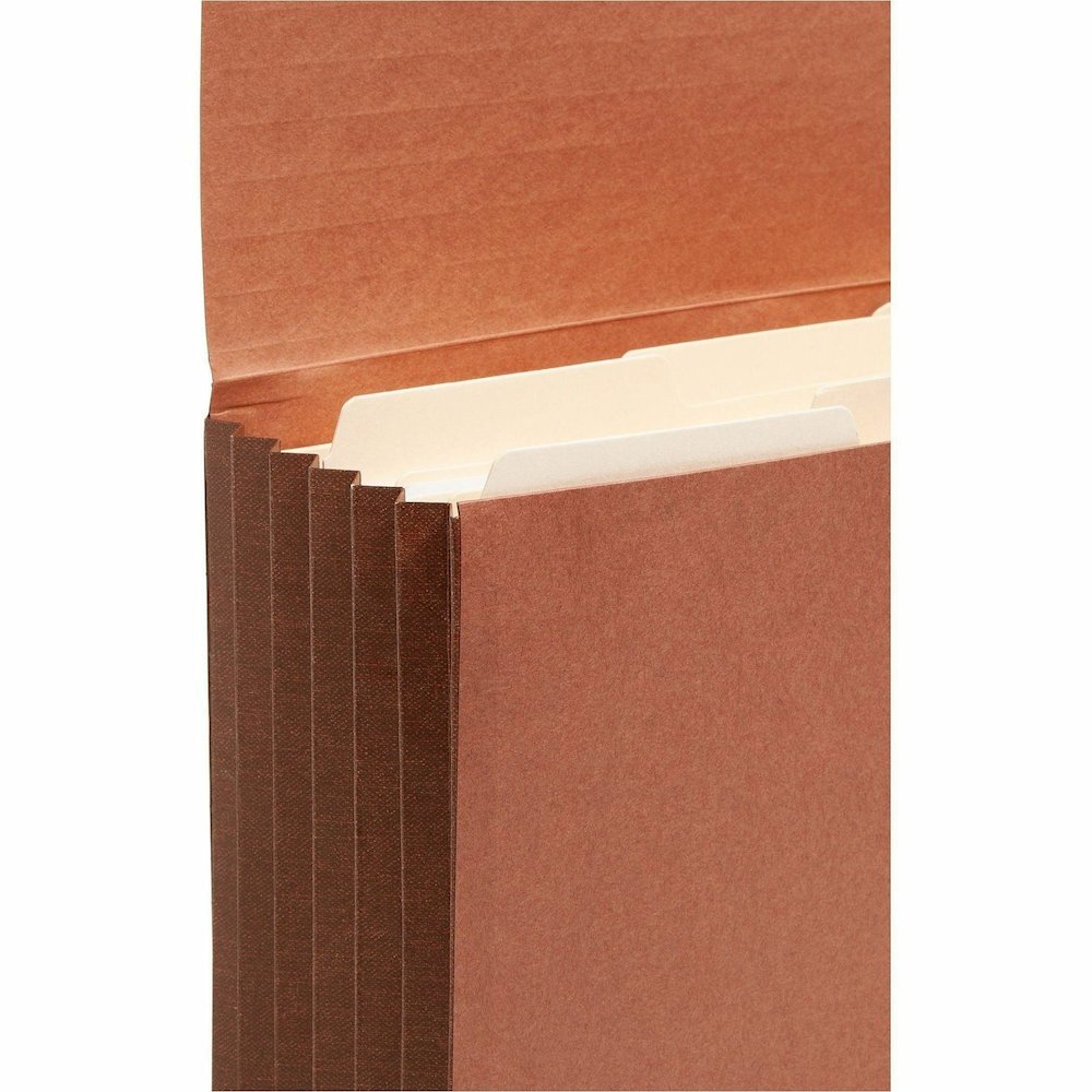 Smead Letter Recycled File Wallet - 8 1/2" x 11" - 5 1/4" Expansion - 2 Plys - Redrope - Flap, Tear Resistant, Elastic Closure - 30% Recycled - 10 / Box. Picture 13