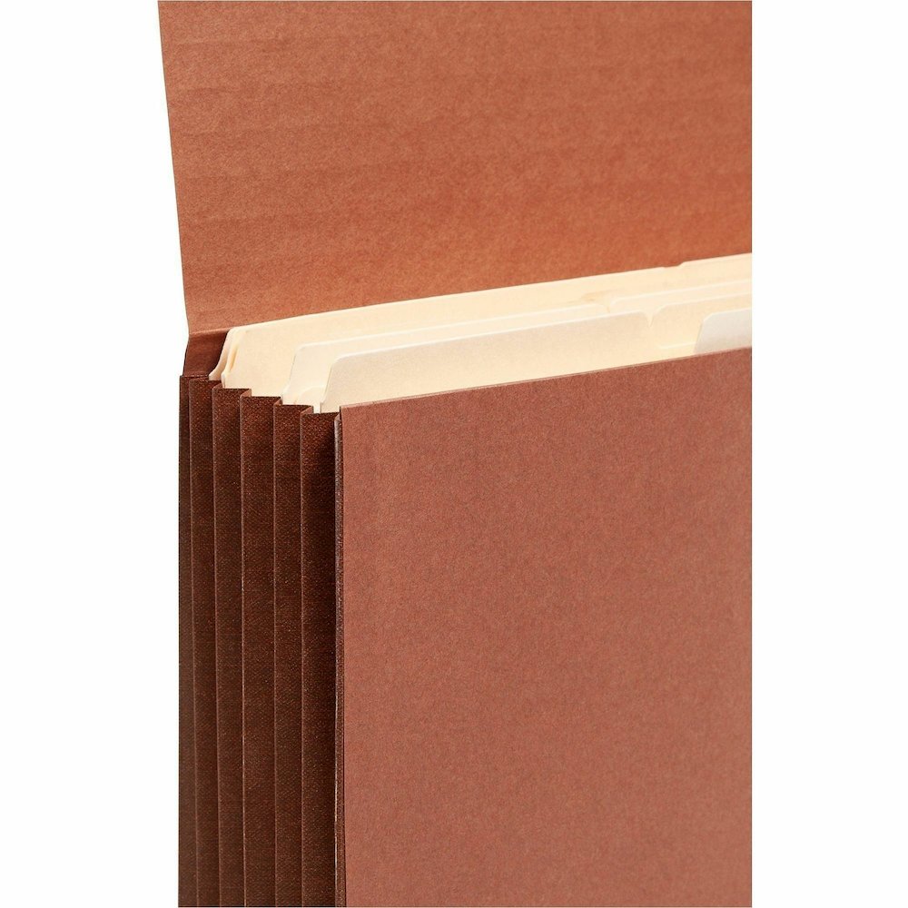 Smead Legal Recycled File Wallet - 8 1/2" x 14" - 5 1/4" Expansion - End Tab Location - 12.5 pt. - Redrope - Flap, Tear Resistant, Rounded Corner, Reinforced Gusset - 30% Recycled - 10 / Box. Picture 14