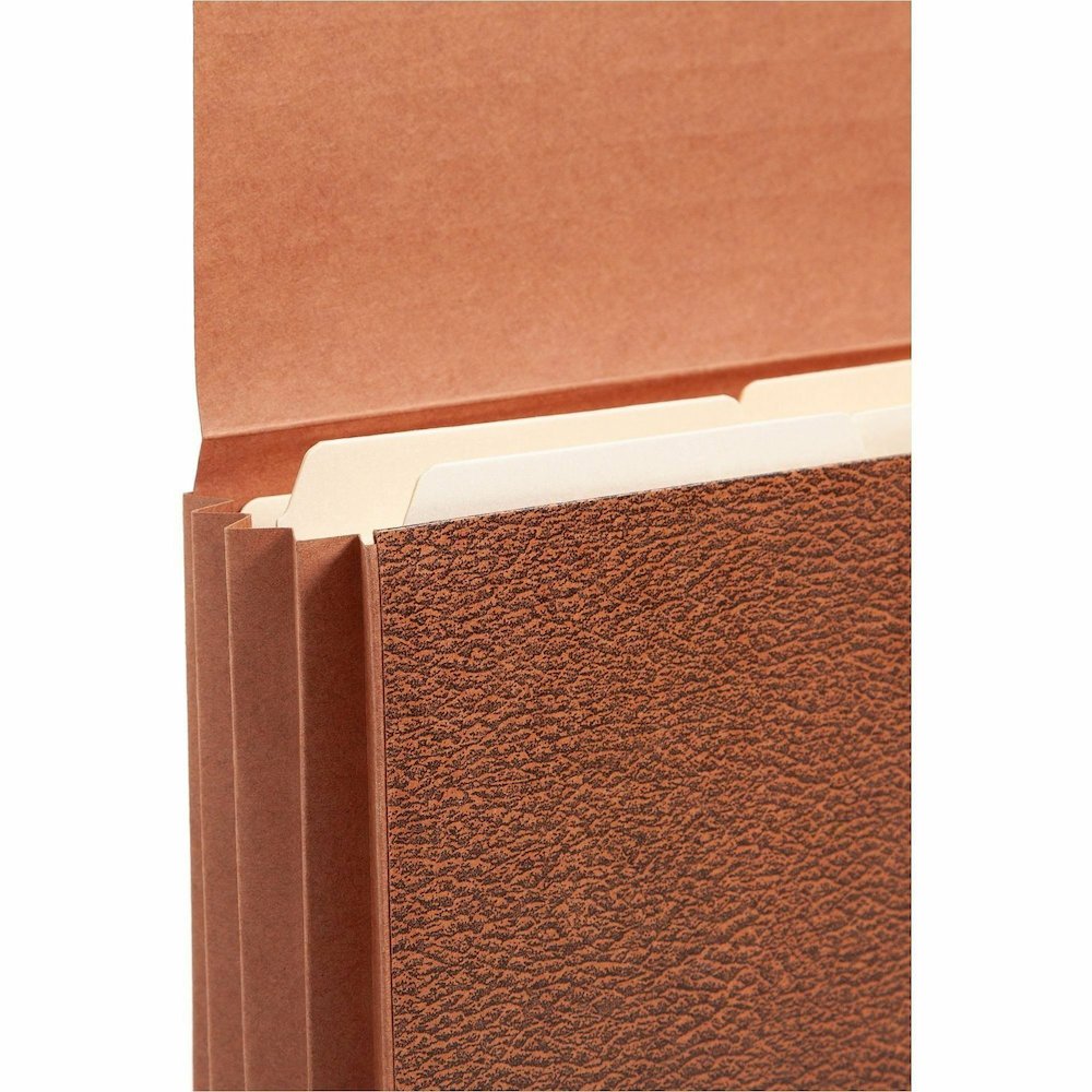 Smead Letter Recycled File Wallet - 8 1/2" x 11" - 3 1/2" Expansion - Redrope - Elastic Closure, Reinforced Gusset, Flap - 30% Recycled - 1 Each. Picture 15