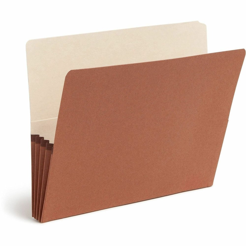 Smead Letter Recycled File Pocket - 8 1/2" x 11" - 3 1/2" Expansion - End Tab Location - Redrope - Reinforced - 30% Recycled - 10 / Box. Picture 10