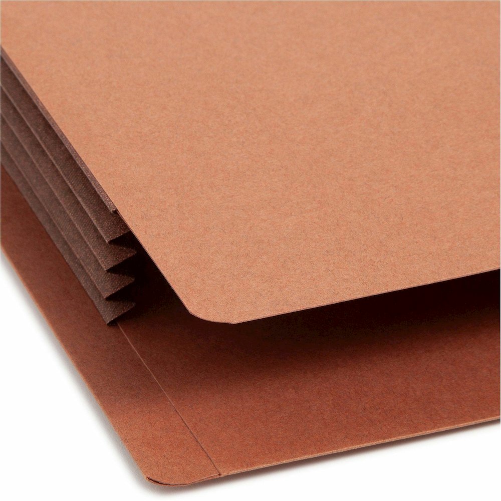 Smead Straight Tab Cut Letter Recycled File Pocket - 8 1/2" x 11" - 3 1/2" Expansion - 1 Pocket - Top Tab Location - 12.5 pt. - 2 Plys - Dark Brown - Tear Resistant - 30% Recycled - 10 / Box. Picture 9