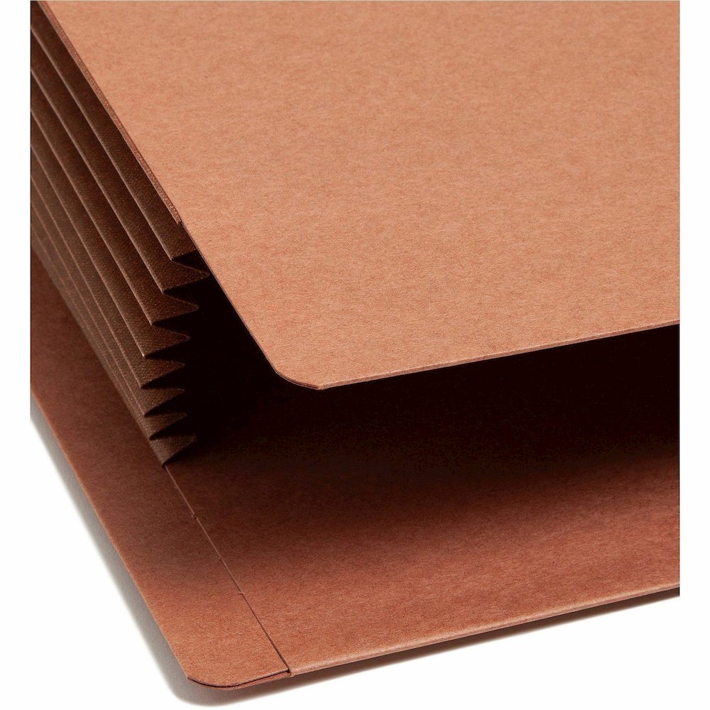 Smead TUFF Straight Tab Cut Letter Recycled File Pocket - 8 1/2" x 11" - 7" Expansion - 16.5 pt. - 2 Plys - Redrope - Rip Resistant, Tear Resistant, Reinforced Tab, Heavyweight Cover - 30% Recycled - . Picture 12