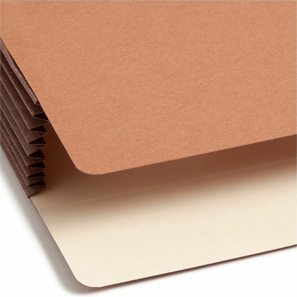 Smead TUFF Straight Tab Cut Legal Recycled File Pocket - 8 1/2" x 14" - 7" Expansion - 12.5 pt. - Redrope - Reinforced, Heavyweight Cover, Tear Resistant - 30% Recycled - 5 / Box. Picture 8