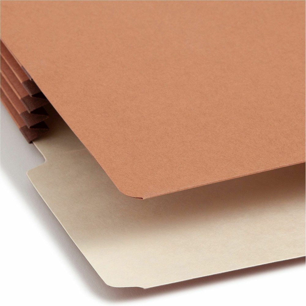Smead Legal Recycled File Pocket - 8 1/2" x 14" - 3 1/2" Expansion - End Tab Location - Redrope - Reinforced - 30% Recycled - 10 / Box. Picture 8