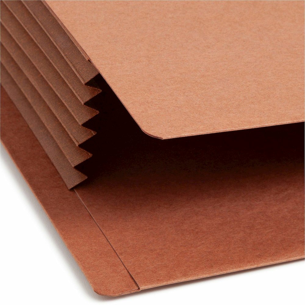 Smead TUFF Straight Tab Cut Legal Yes File Pocket - 8 1/2" x 14" - 5 1/4" Expansion - 2 Plys - Redrope - Rip Resistant, Tear Resistant, Reinforced Tab, Heavyweight Cover - 30% Recycled - 10 / Box. Picture 9
