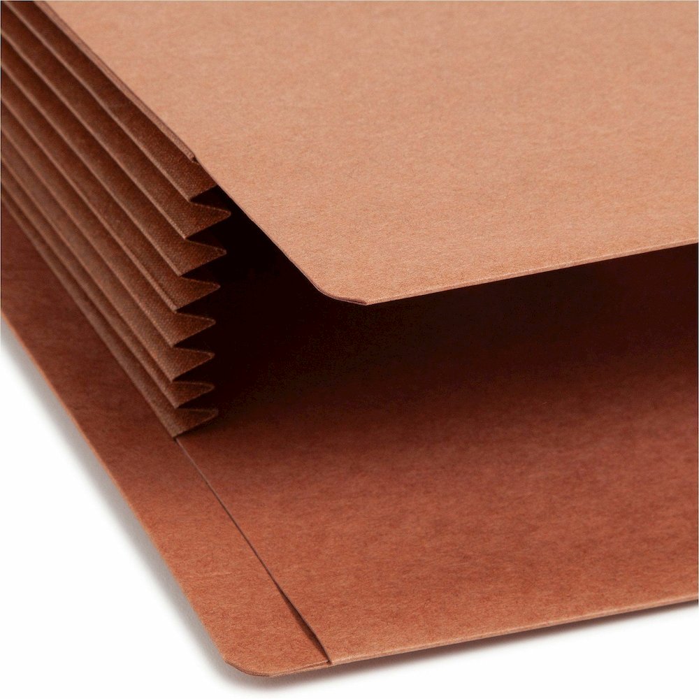 Smead TUFF Straight Tab Cut Legal Recycled File Pocket - 8 1/2" x 14" - 7" Expansion - 16.5 pt. - 2 Plys - Redrope - Tear Resistant, Reinforced Tab, Rip Resistant, Heavyweight Cover - 30% Recycled - 5. Picture 8
