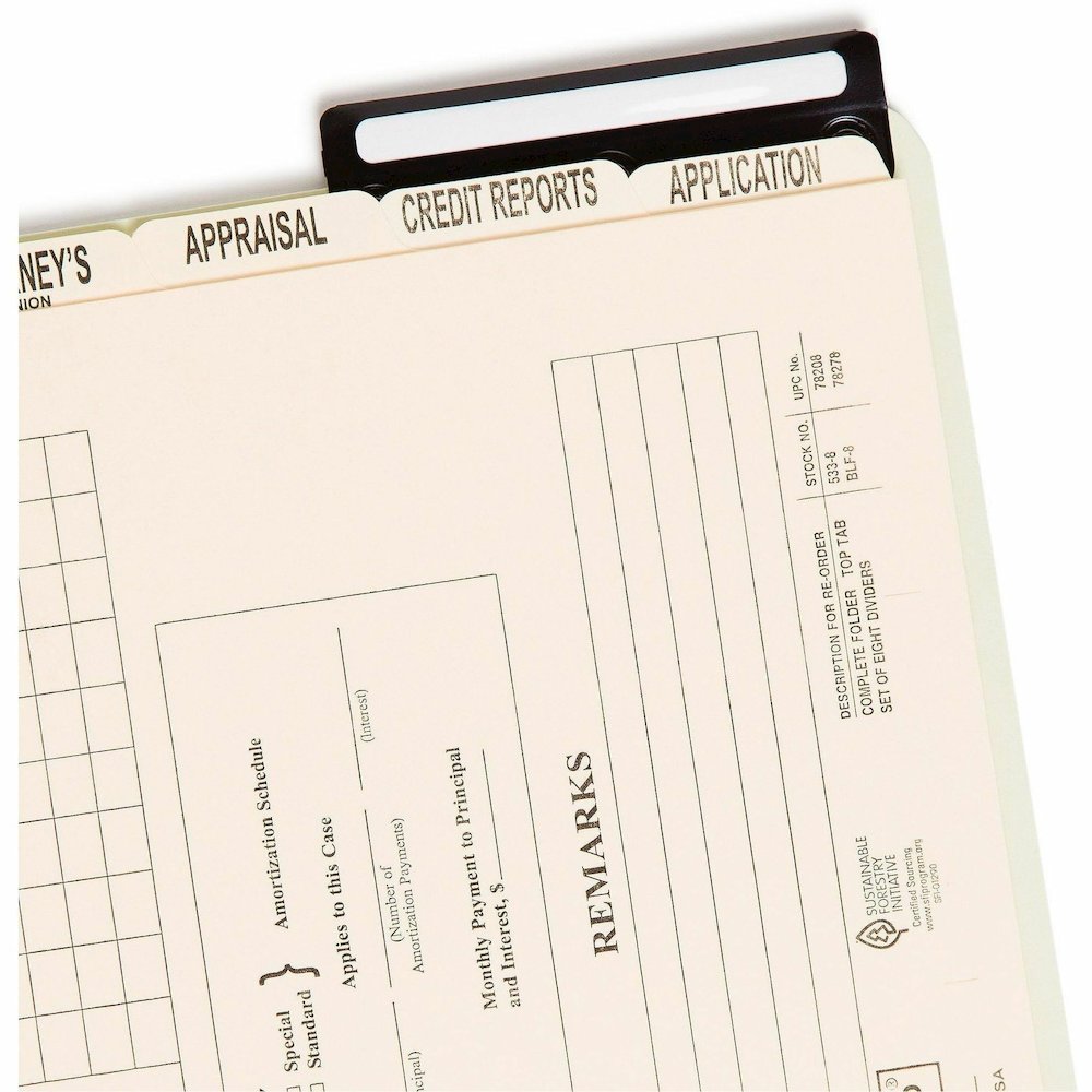 Smead 2/5 Tab Cut Legal Recycled Classification Folder - 8 1/2" x 14" - 1" Expansion - 1 x 2K Fastener - 2" for Folder - Top Tab Location - Right Tab Position - 8 Divider - 25 pt. - Pressboard - Gray,. Picture 8