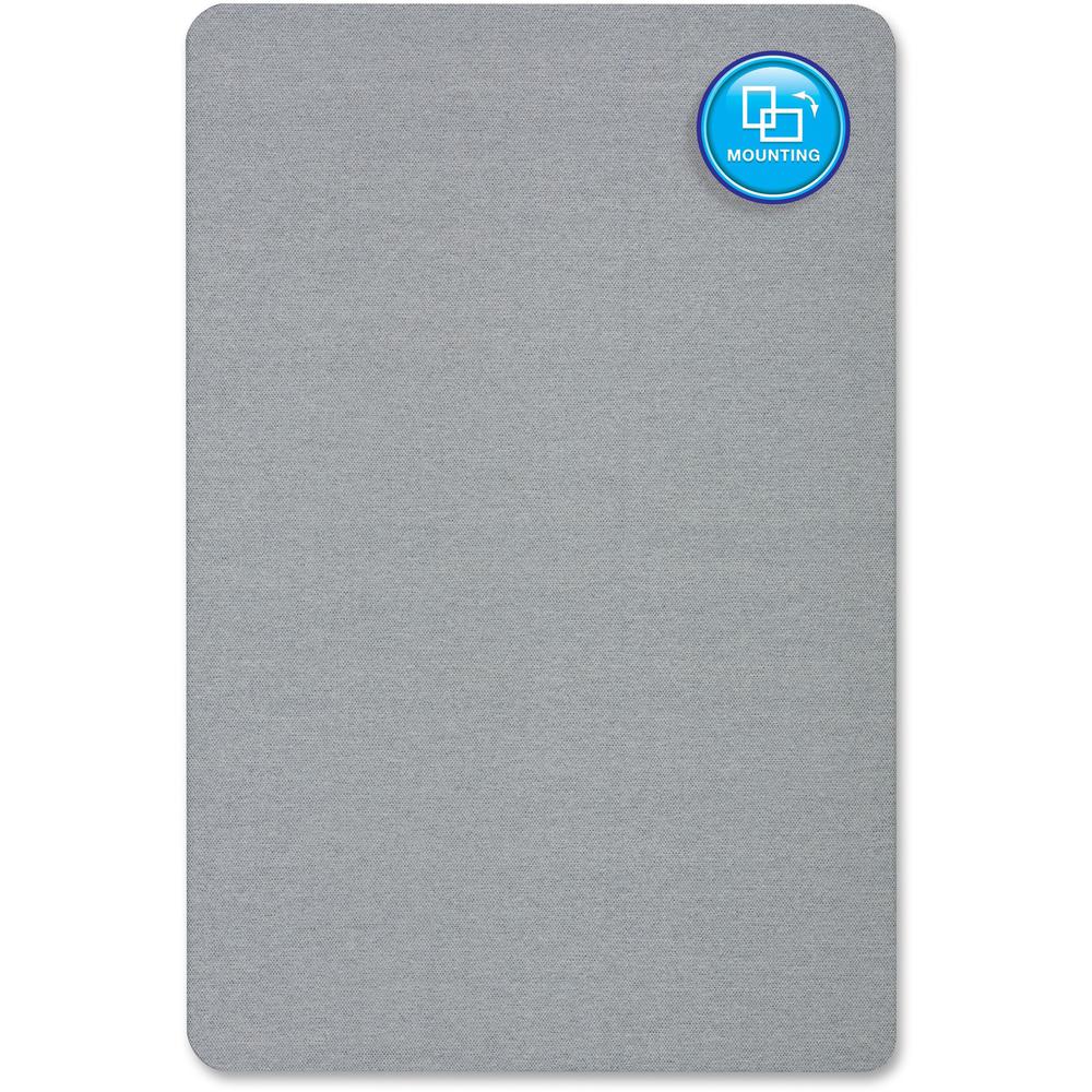 Quartet Oval Office Bulletin Board - 24" Height x 36" Width - Gray Fabric Surface - Frameless, Flexible - Gray Frame - 1 Each. Picture 7