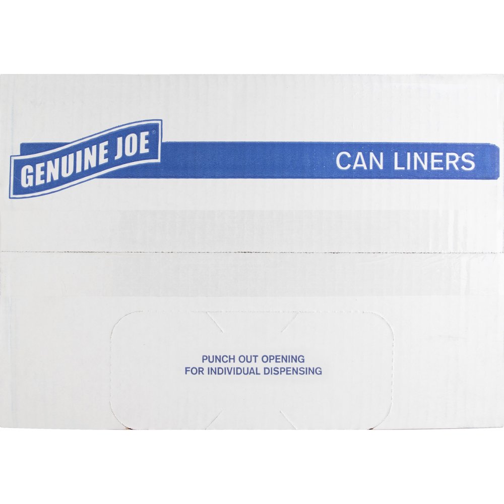Genuine Joe Maximum Strength Trash Can Liner - Large Size - 45 gal Capacity - 46" Length x 39" Width x 1.55 mil (39 Micron) Thickness - Low Density - Black - Recycled - 50 / Carton. Picture 5