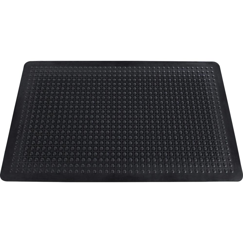 Genuine Joe Flex Step Rubber Anti-Fatigue Mats - Warehouse - 60" Length x 36" Width - Rubber - Black - 1 Each. Picture 3