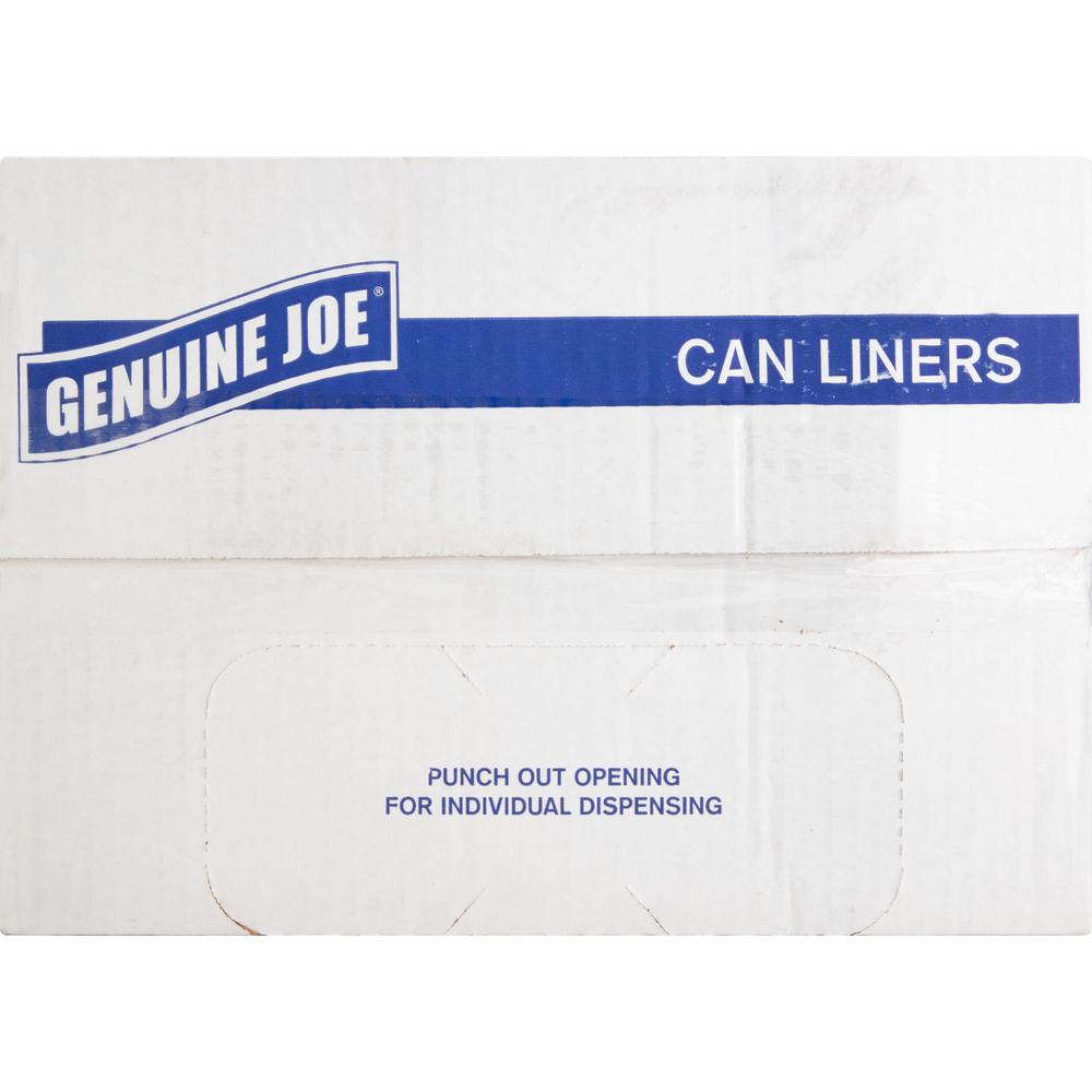 Genuine Joe Economy High-Density Can Liners - Small Size - 10 gal Capacity - 24" Length x 24" Width x 0.24 mil (6 Micron) Thickness - High Density - Translucent - Resin - Breakroom, Restroom, Office W. Picture 2