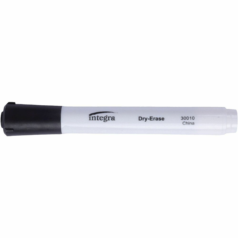 Integra Chisel Point Dry-erase Markers - Black Ink - Fiber Tip - Writing - 1 Dozen. Picture 9