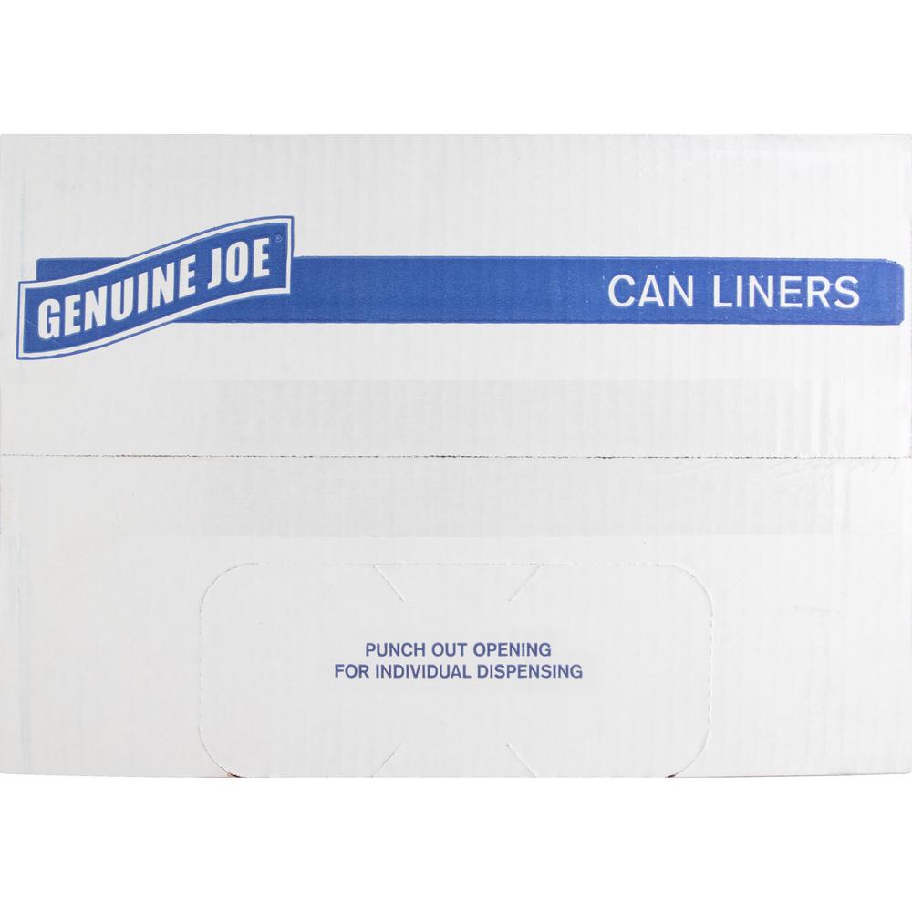 Genuine Joe Linear Low Density Can Liners - Medium Size - 30 gal Capacity - 36" Length x 30" Width x 0.60 mil (15 Micron) Thickness - Low Density - Brown, Black - Multipurpose - No - 250 / Carton. Picture 2