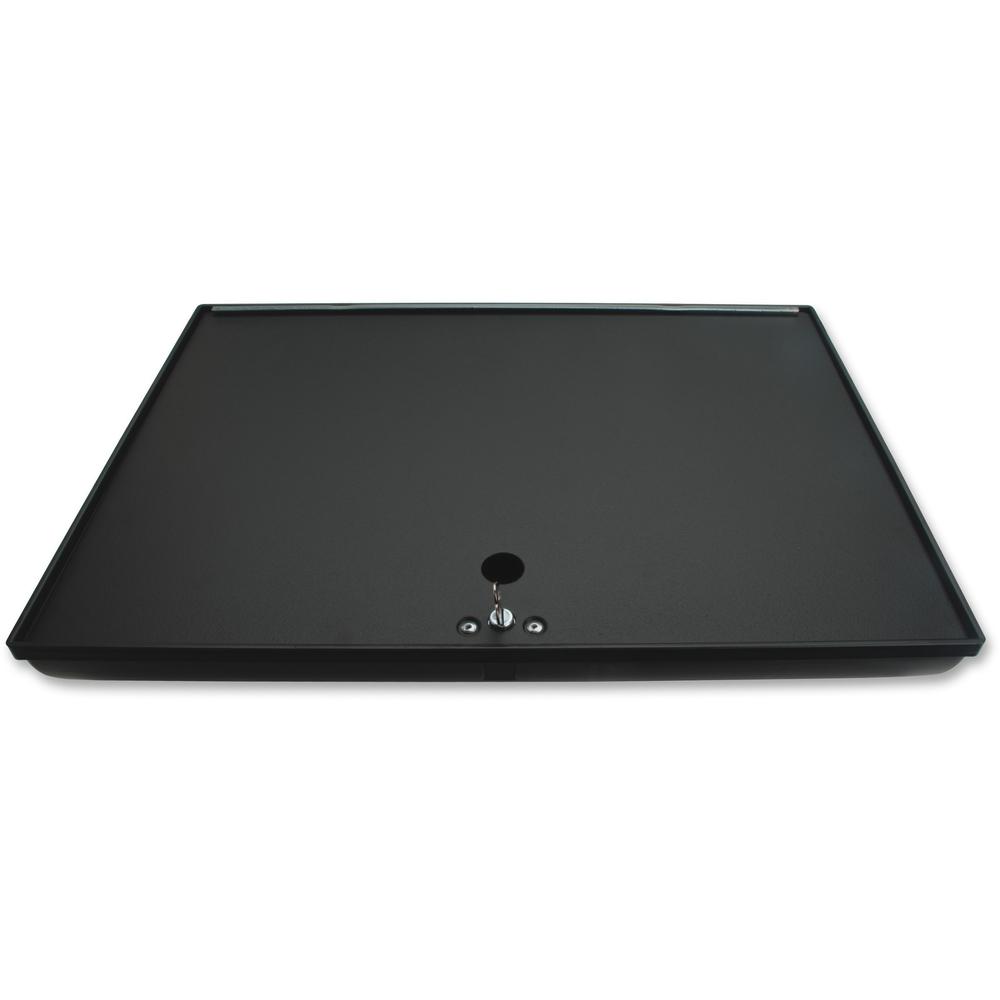Sparco Locking Cover Money Tray - 5 Bill/5 Coin Compartment(s) - Black - Plastic, Steel - 1 Each. Picture 6