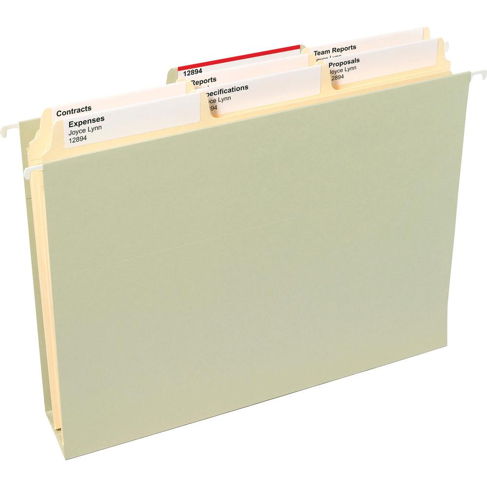 Smead SuperTab 1/3 Tab Cut Letter Recycled Top Tab File Folder - 8 1/2" x 11" - 3/4" Expansion - Top Tab Location - Assorted Position Tab Position - Manila - 10% Recycled - 100 / Box. Picture 9