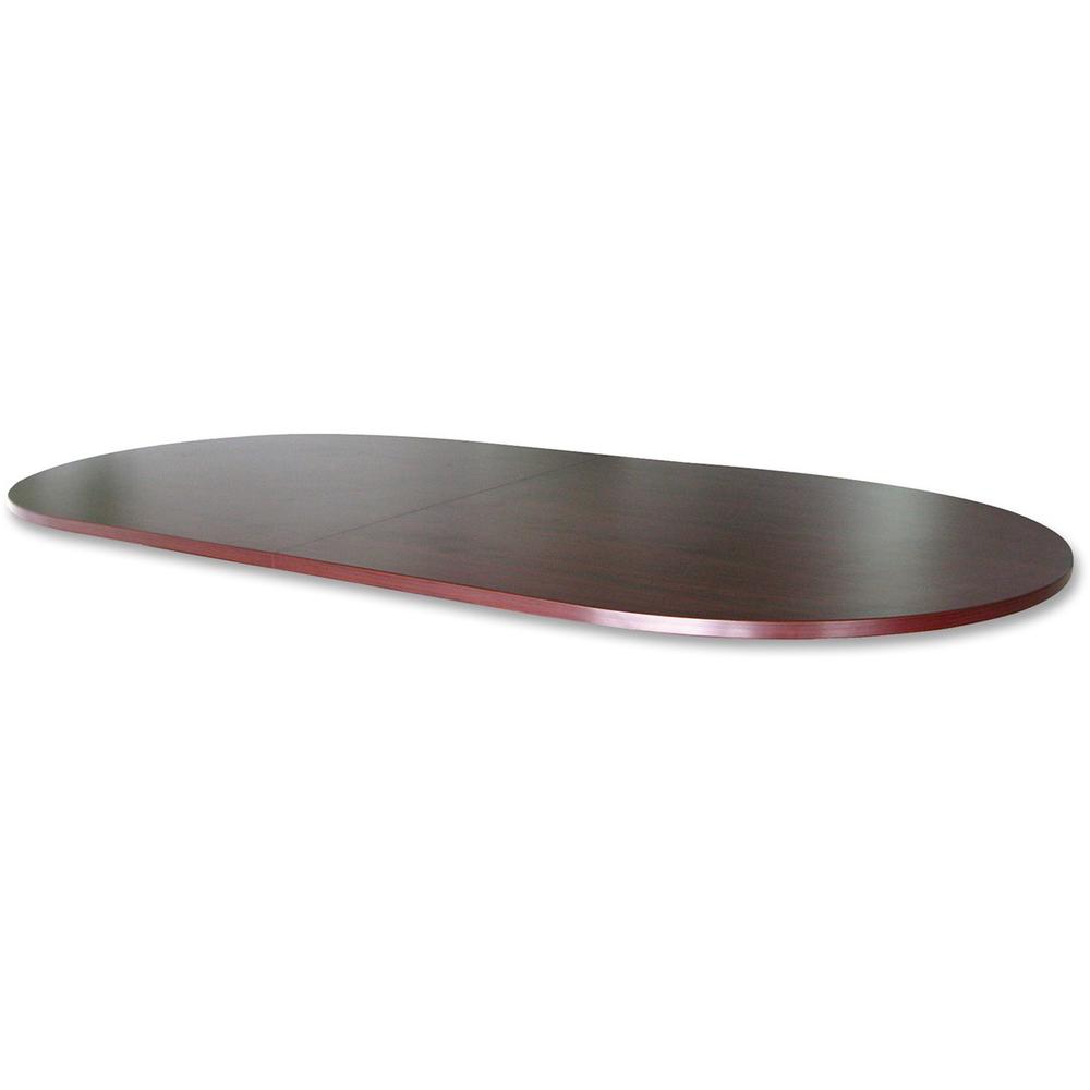 Lorell Essentials Oval Conference Table - Laminated Oval Top - Slab Base - 36" Table Top Length x 72" Table Top Width x 1.25" Table Top Thickness - 29.50" Height - Assembly Required - Mahogany - 1 Eac. Picture 6