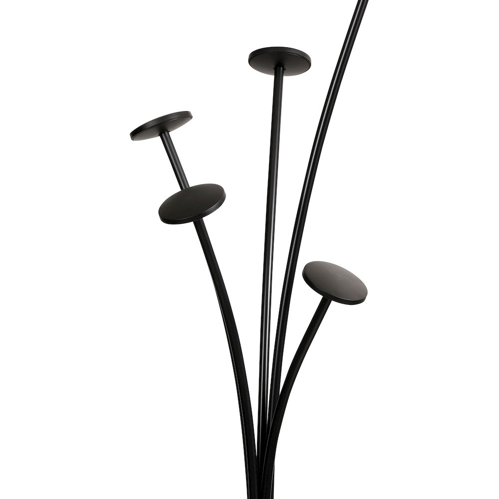 Alba Festival Coat Stand - 5 Pegs - 74" Height - for Garment - Black - 1 Each. Picture 9
