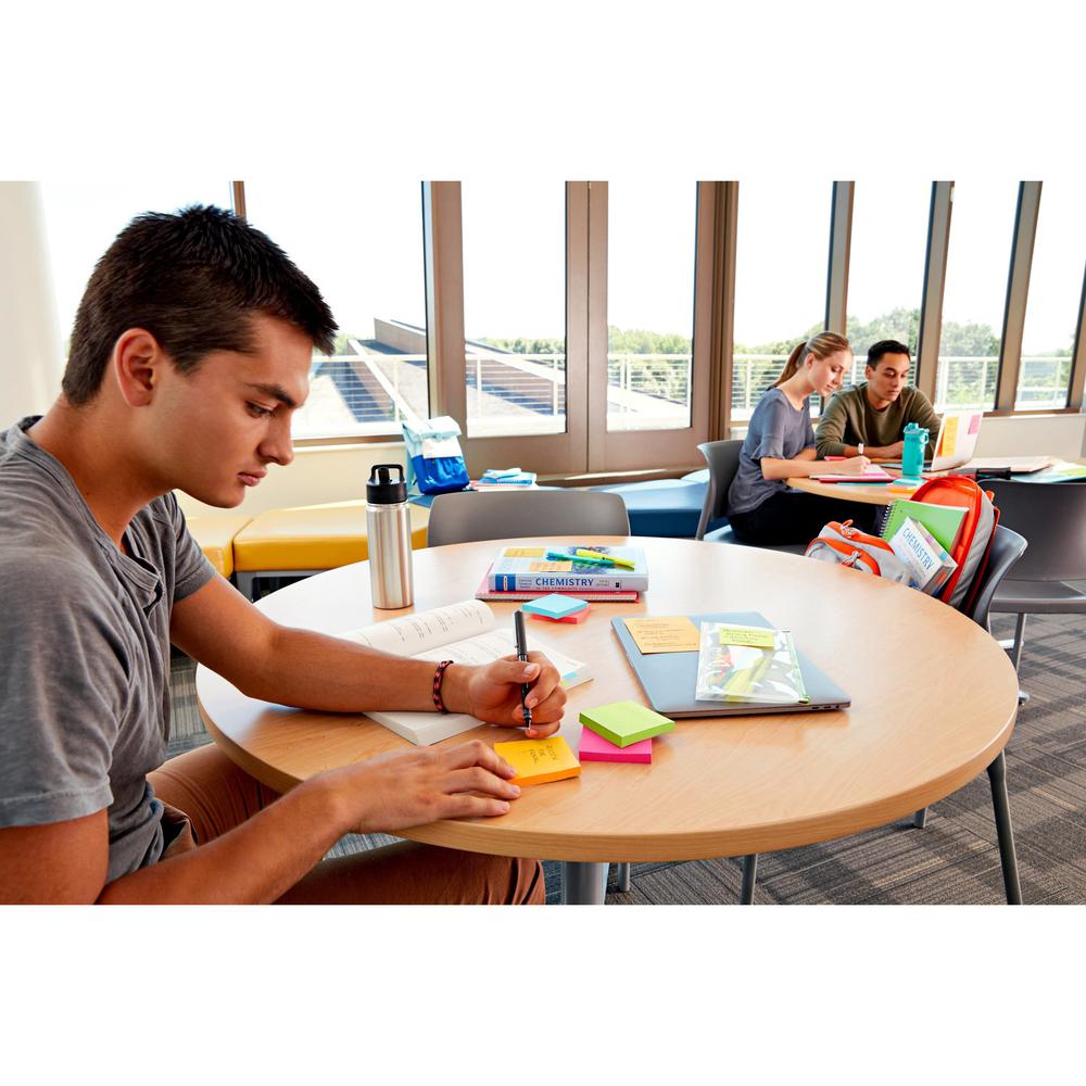 Post-it&reg; Super Sticky Notes - Energy Boost Color Collection - 180 - 4" x 6" - Rectangle - 45 Sheets per Pad - Ruled - Vital Orange, Tropical Pink, Blue Paradise, Limeade - Paper - Self-adhesive, R. Picture 6