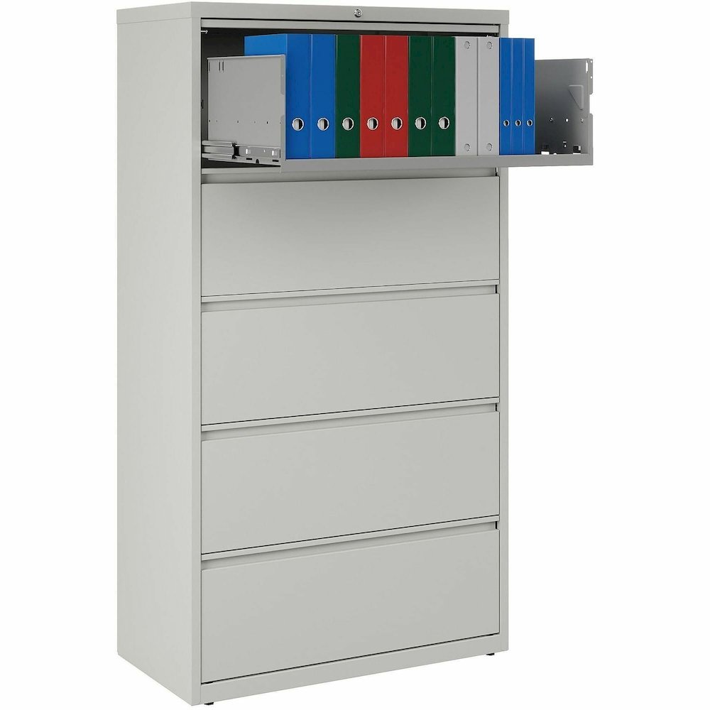 Lorell Fortress Series Lateral File - 36" Width x 18.6" Depth x 67.7" Height - 5 x Drawer(s) for File - Legal, Letter, A4 - Lateral - Rust Proof, Leveling Glide, Interlocking, Ball-bearing Suspension,. Picture 15