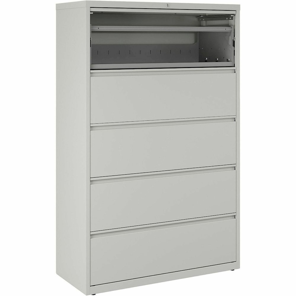 Lorell Fortress Series Lateral File - 42" Width x 18.6" Depth x 67.7" Height - 5 x Drawer(s) for File - Legal, Letter, A4 - Lateral - Rust Proof, Leveling Glide, Interlocking, Ball-bearing Suspension,. Picture 15