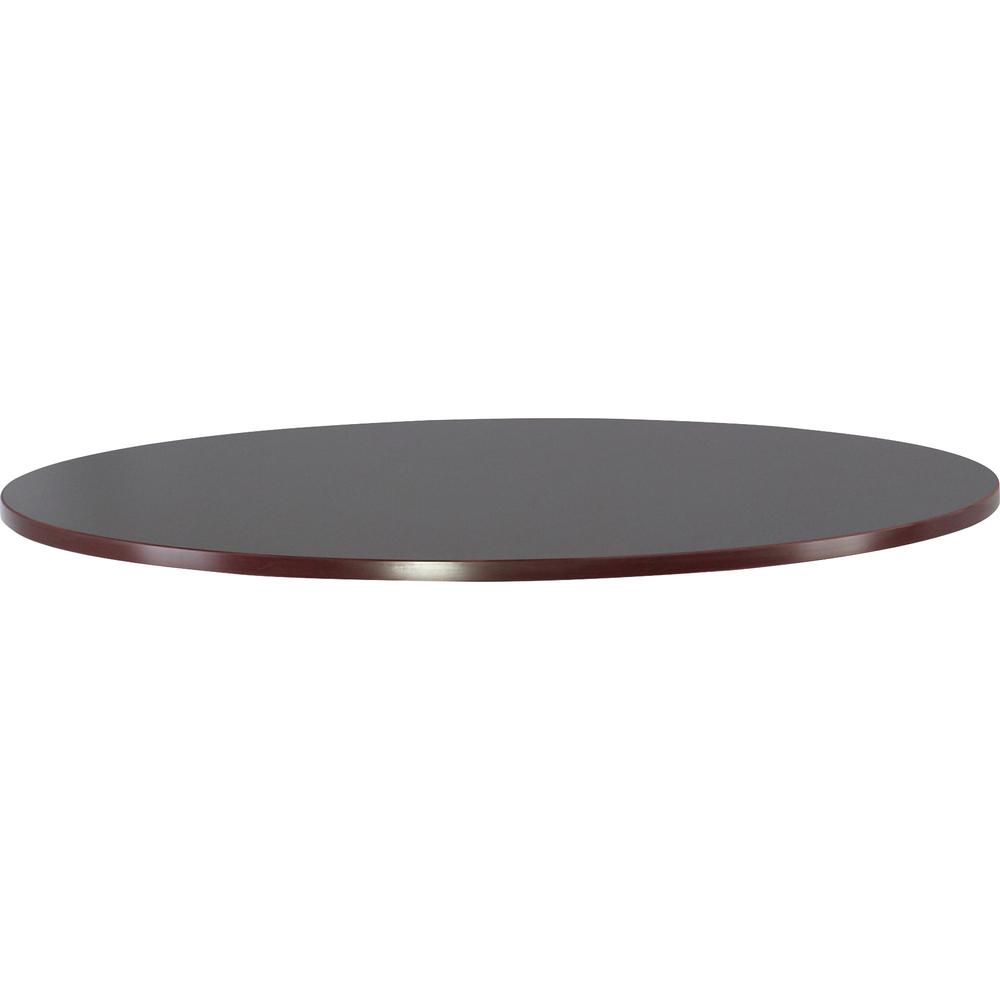 Lorell Essentials Conference Tabletop - Laminated Round, Mahogany Top - 47.25" Table Top Width x 47.25" Table Top Depth x 1.25" Table Top Thickness - 1" Height - Conferencing - Assembly Required - Woo. Picture 6