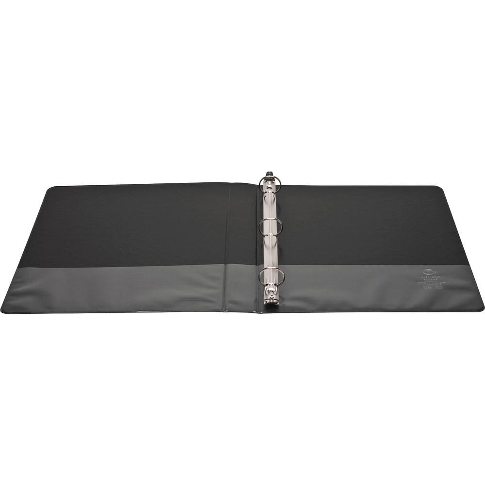 Business Source Round-ring View Binder - 1" Binder Capacity - Letter - 8 1/2" x 11" Sheet Size - 225 Sheet Capacity - Fastener: Round Ring - Pocket: 2, Internal - Polypropylene, Chipboard - Black - Wr. Picture 4
