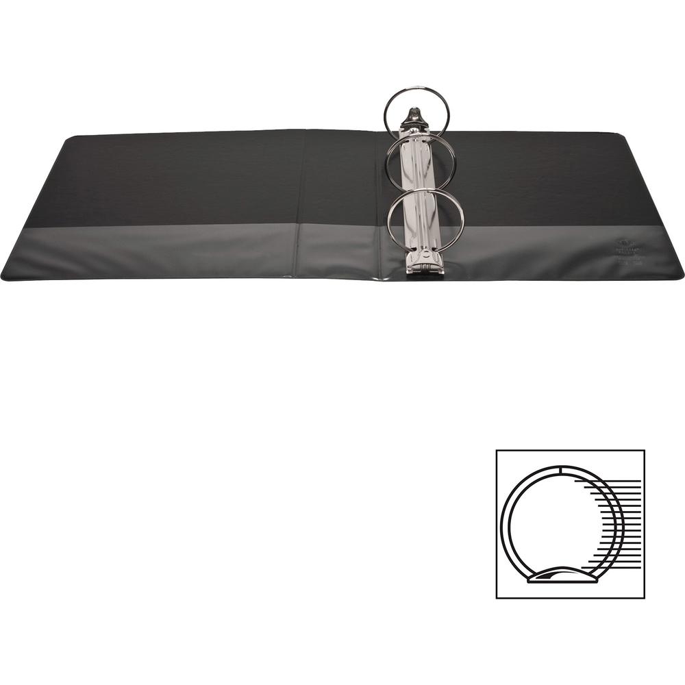 Business Source Round-ring View Binder - 3" Binder Capacity - Letter - 8 1/2" x 11" Sheet Size - 625 Sheet Capacity - Fastener: Round Ring - Pocket: 2, Internal - Polypropylene - Black - Wrinkle-free,. Picture 5