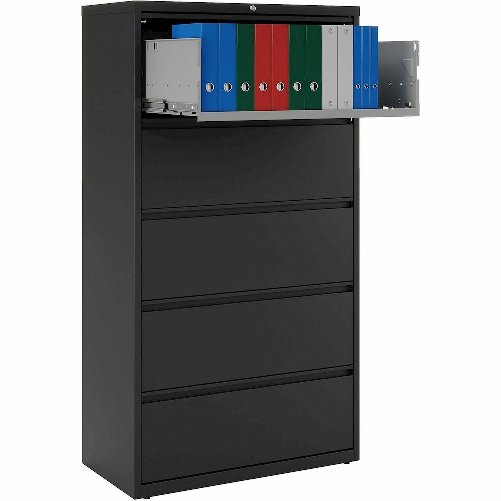 Lorell Fortress Series Lateral File - 36" Width x 18.6" Depth x 67.7" Height - 5 x Drawer(s) for File - Letter, Legal, A4 - Lateral - Rust Proof, Interlocking, Leveling Glide, Ball-bearing Suspension,. Picture 15