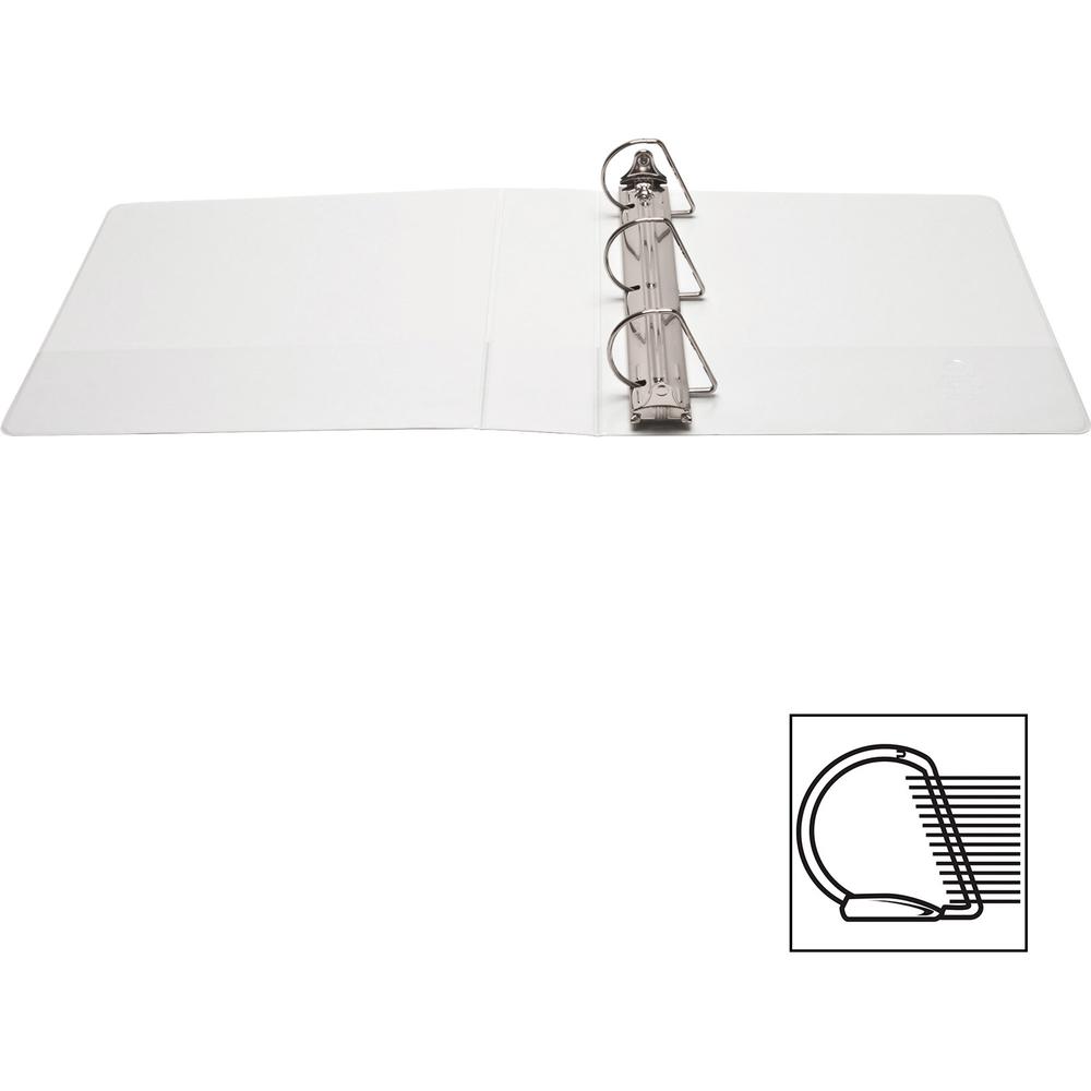 Business Source Basic D-Ring White View Binders - 2" Binder Capacity - Letter - 8 1/2" x 11" Sheet Size - Fastener: D-Ring - Polypropylene - White - 1.50 lb - No - Clear Overlay - 1 Each. Picture 7