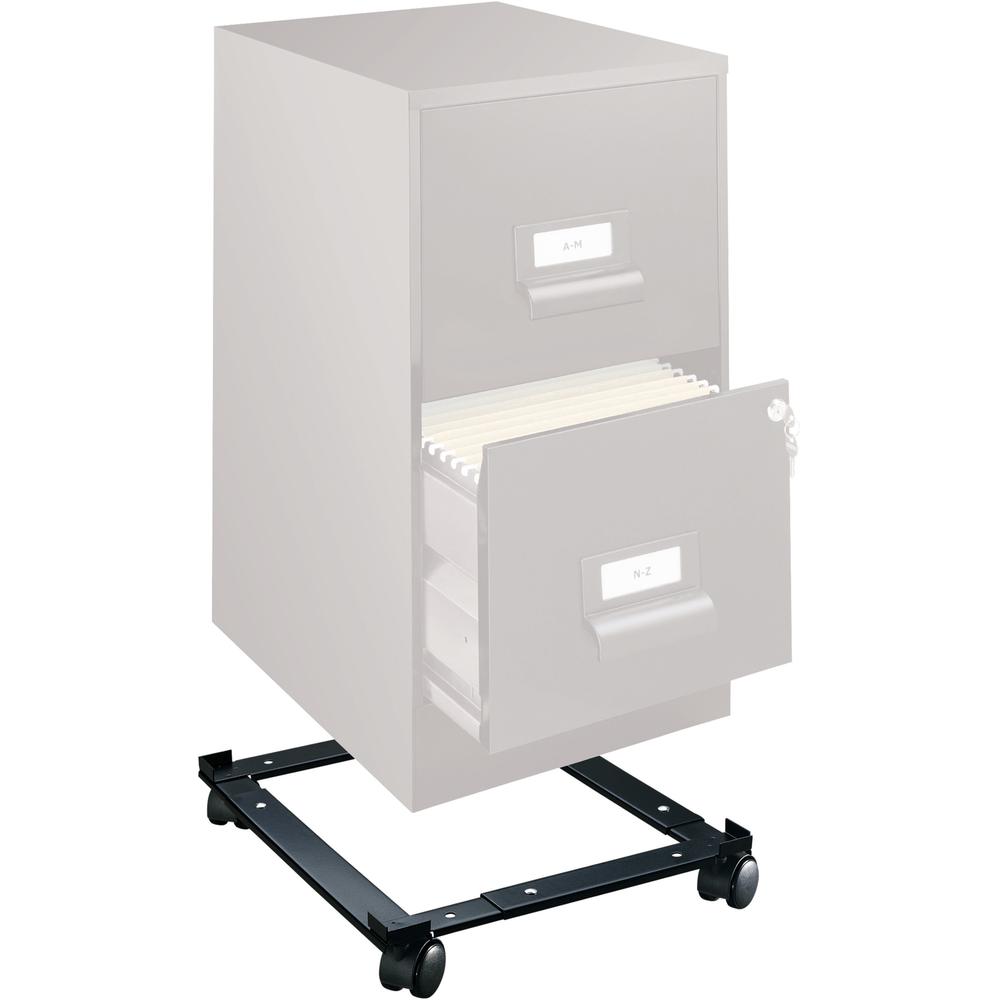 Lorell Commercial-Grade File Caddy - 400 lb Capacity - 4 Casters - Steel - x 16.6" Width x 11.4" Depth x 4" Height - Black - 1 Each. Picture 2