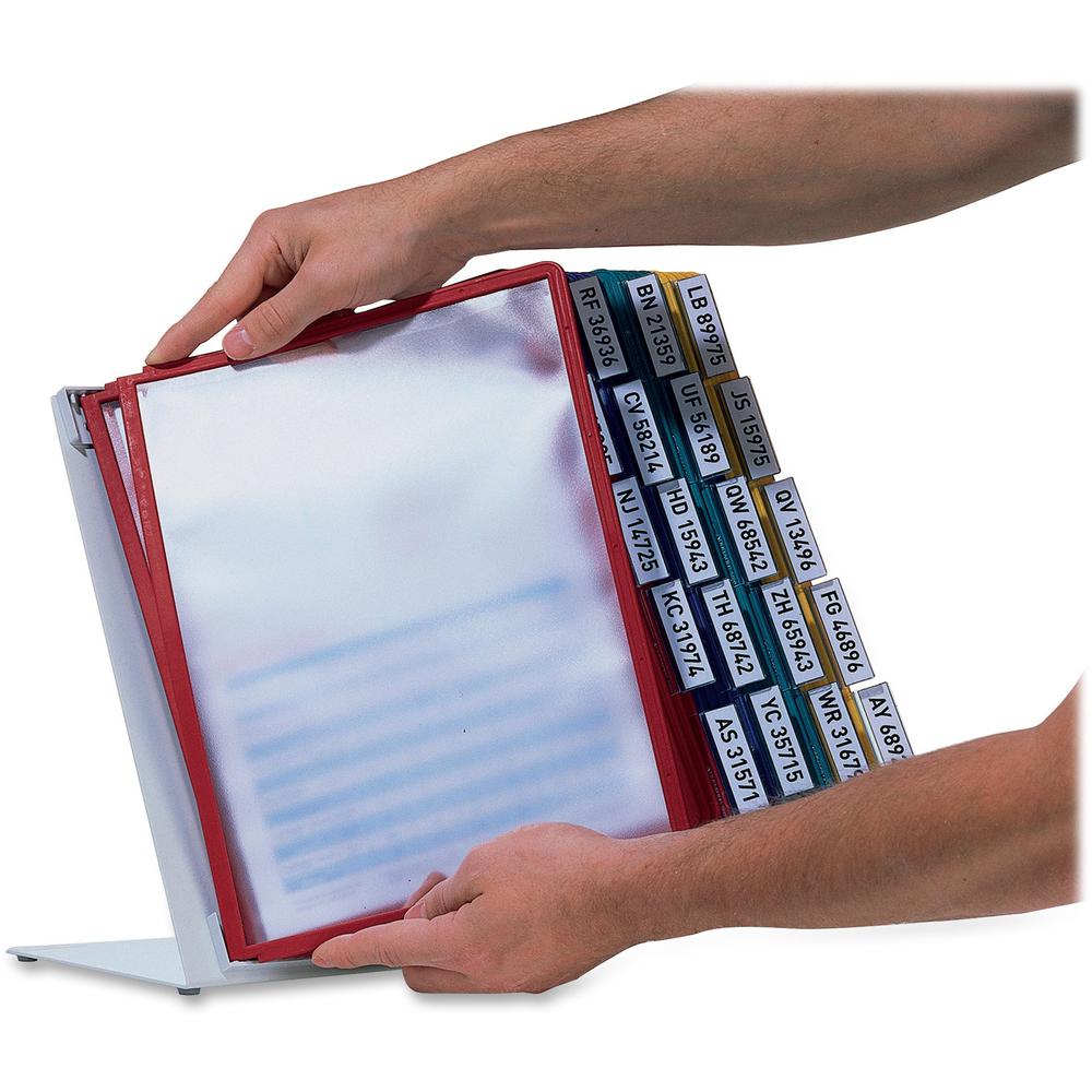 DURABLE&reg; VARIO&reg; Desktop Reference Display System - Desktop - 20 Double Sided Panels - Letter Size - Anti-Reflective/Non-Glare - Assorted Colors. Picture 4