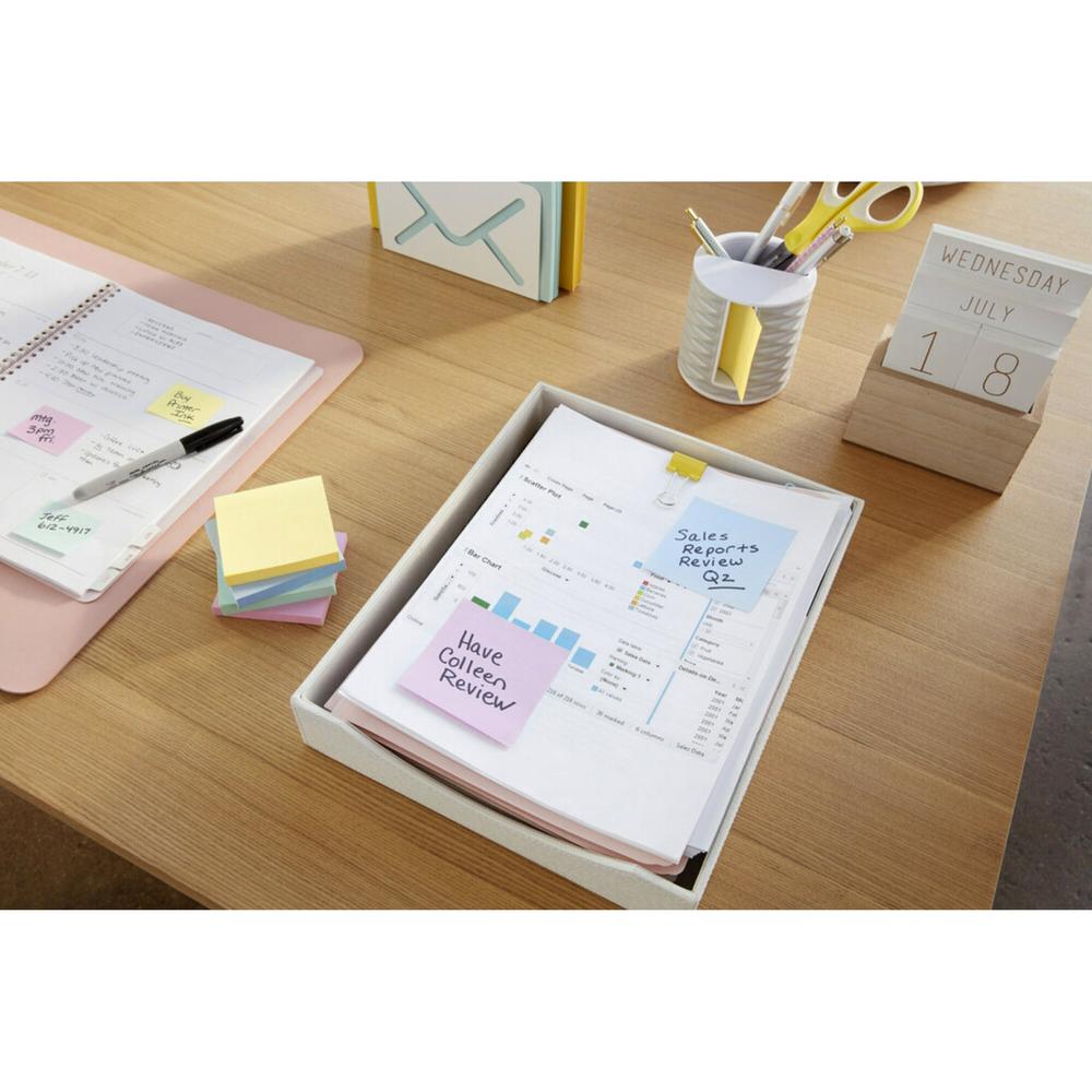 Post-it&reg; Greener Dispenser Notes - Sweet Sprinkles Color Collection - 1200 - 3" x 3" - Square - 100 Sheets per Pad - Unruled - Positively Pink, Fresh Mint, Moonstone - Paper - Repositionable, Pop-. Picture 2