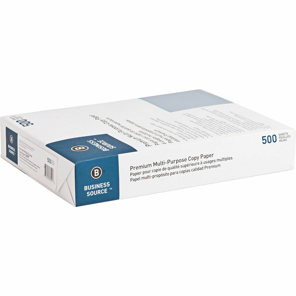 Business Source Premium Multipurpose Copy Paper - White - 92 Brightness - Letter - 8 1/2" x 11" - 20 lb Basis Weight - Acid-free - White - 2500 Sheets - 500 Sheets per Ream - 5 / Carton. Picture 13