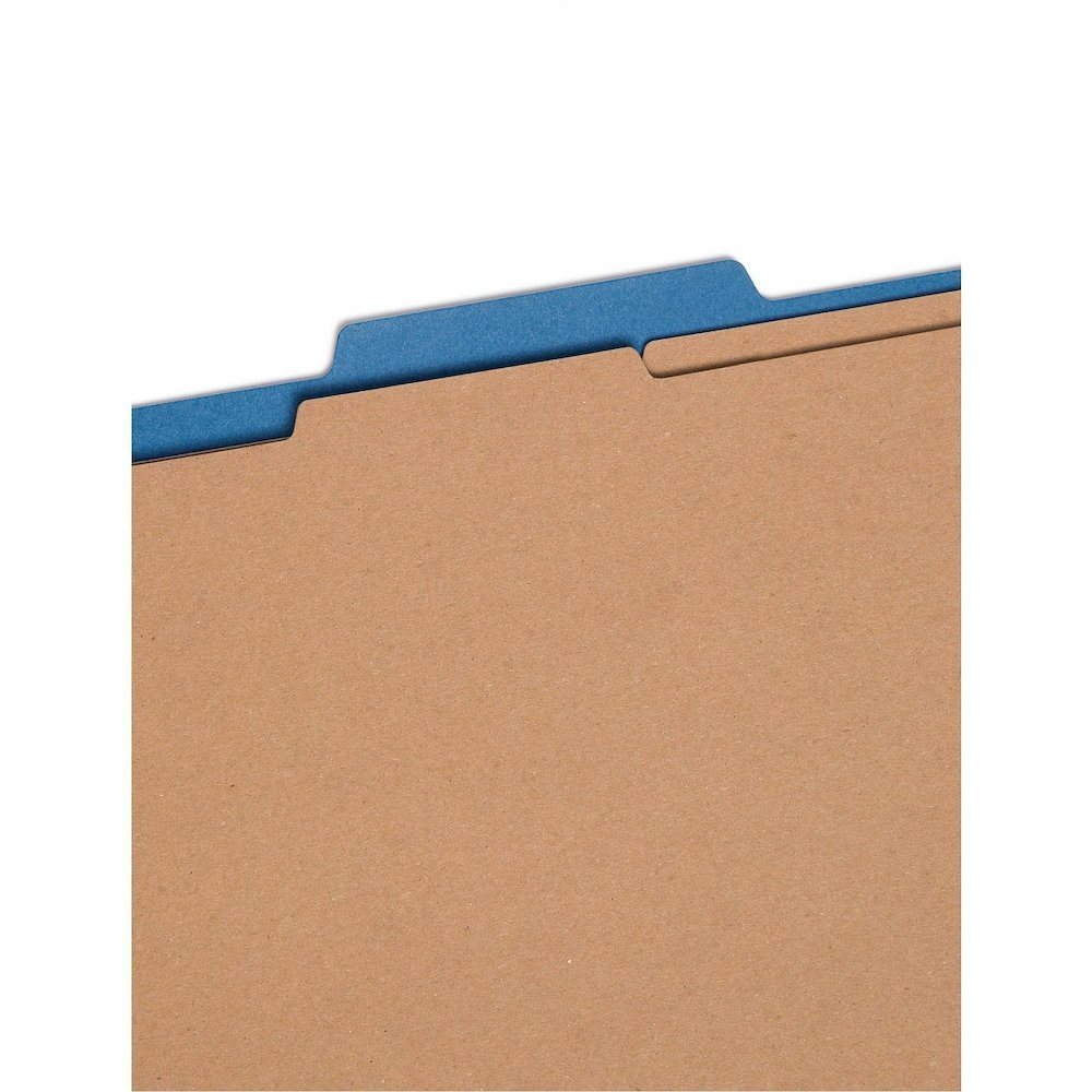 Smead SafeSHIELD 2/5 Tab Cut Letter Recycled Classification Folder - 8 1/2" x 11" - 2" Expansion - 2 x 2S Fastener - 2" for Folder, Divider - Top Tab Location - Right of Center Tab Position - 2 Divide. Picture 10