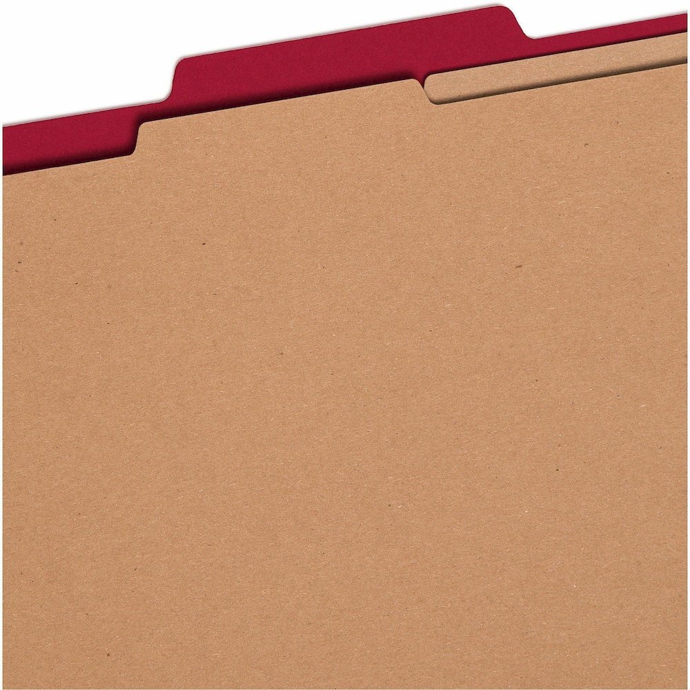 Smead SafeSHIELD 2/5 Tab Cut Letter Recycled Classification Folder - 8 1/2" x 11" - 2" Expansion - 2 x 2S Fastener - 2" for Folder, Divider - Top Tab Location - Right of Center Tab Position - 2 Divide. Picture 11