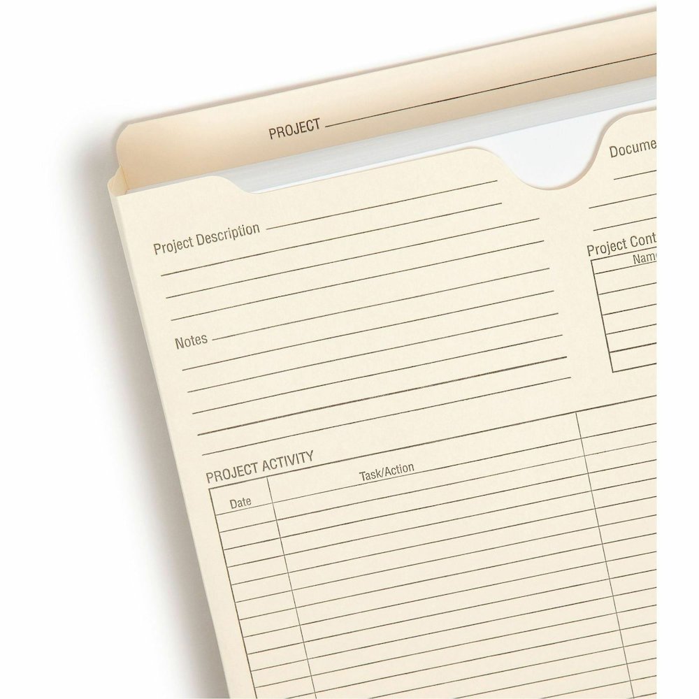 Smead Straight Tab Cut Letter Recycled File Jacket - 8 1/2" x 11" - 2" Expansion - Top Tab Location - 11 pt. - 2 Plys - Manila - Reinforced Tab, Slip Resistant - 10% Recycled - 50 / Box. Picture 10