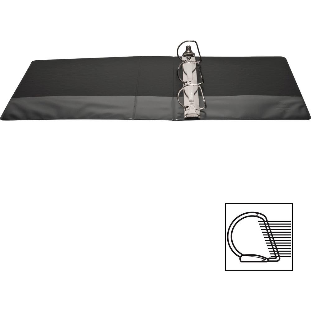 Business Source Basic D-Ring View Binders - 3" Binder Capacity - Letter - 8 1/2" Sheet Size - Fastener: D-Ring - Polypropylene - Black - No - Clear Overlay - 1 Each. Picture 7