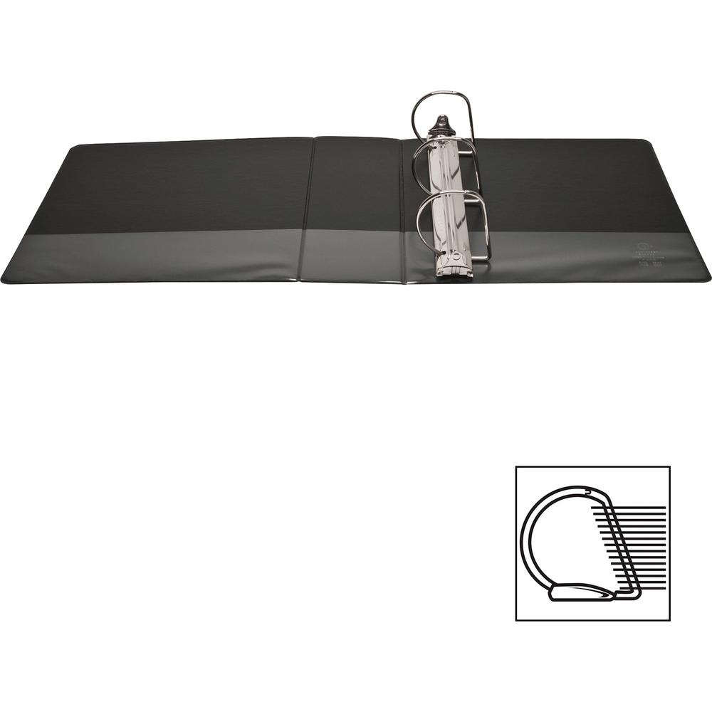 Business Source Basic D-Ring View Binders - 4" Binder Capacity - Letter - 8 1/2" x 11" Sheet Size - Fastener: D-Ring - Polypropylene - Black - No - Clear Overlay - 1 Each. Picture 10