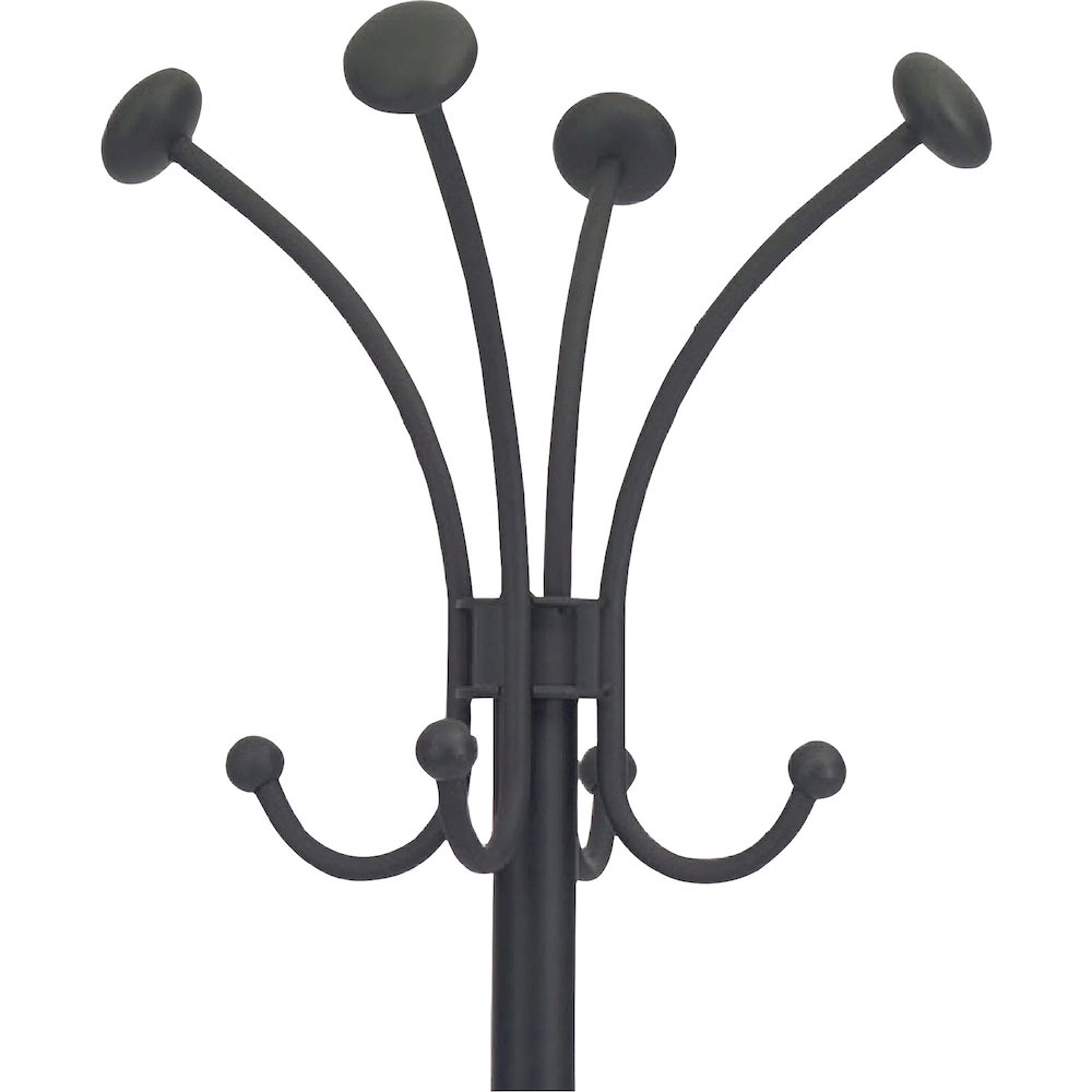 Alba Four Double Peg Coat Stand - 8 Pegs - for Coat, Clothes - Black - 1 Each. Picture 7