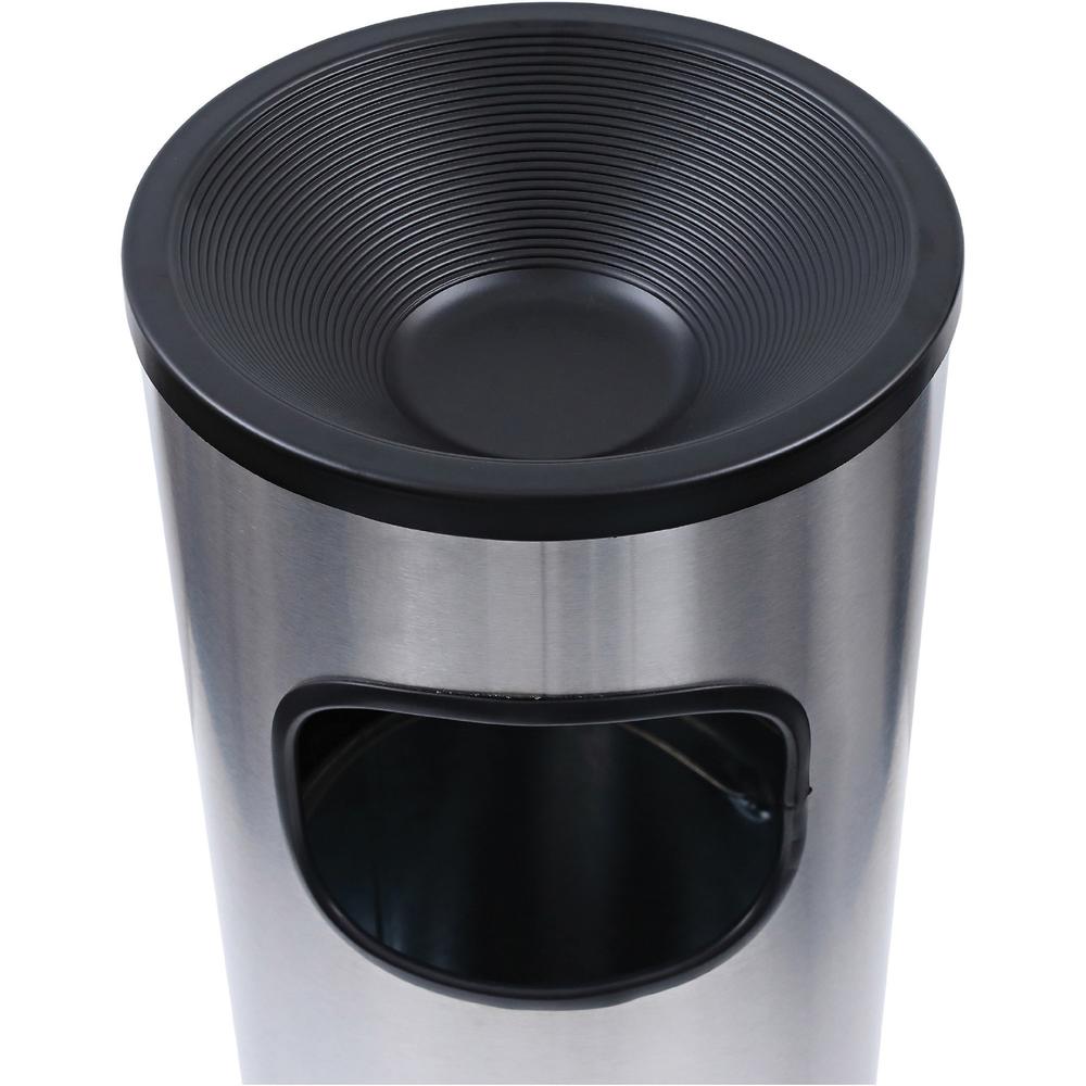 Genuine Joe Fire-safe 3-Gallon Ashtray Receptacle - 3 gal Capacity - Removable Lid, Fire-Safe, Compact - Aluminum, Stainless Steel - Stainless Steel - 1 Each. Picture 5