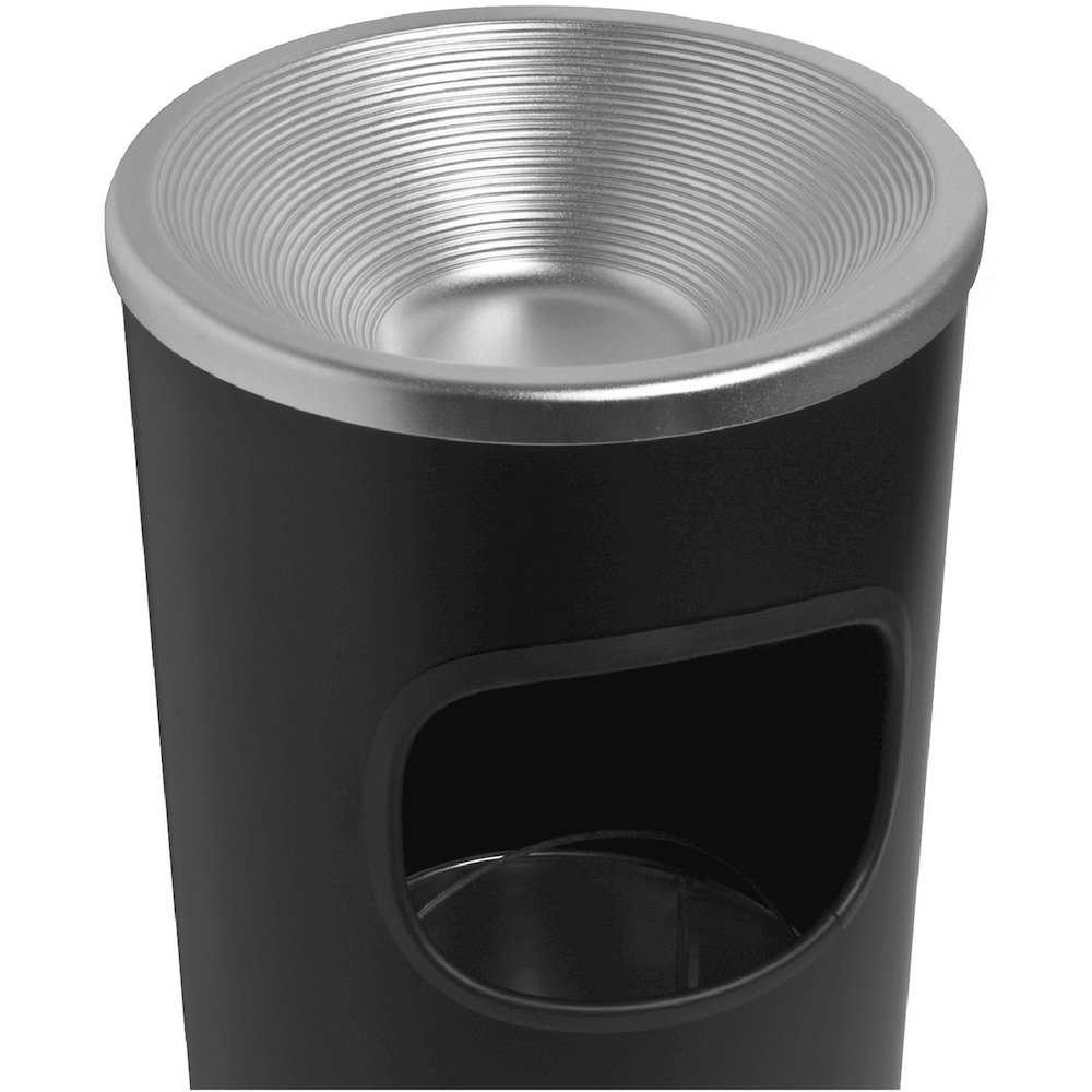 Genuine Joe Fire-safe 3-Gallon Ashtray Receptacle - 3 gal Capacity - Removable Lid, Fire-Safe - 28" Height x 11" Width - Aluminum, Stainless Steel - Aluminum, Black - 1 Each. Picture 11