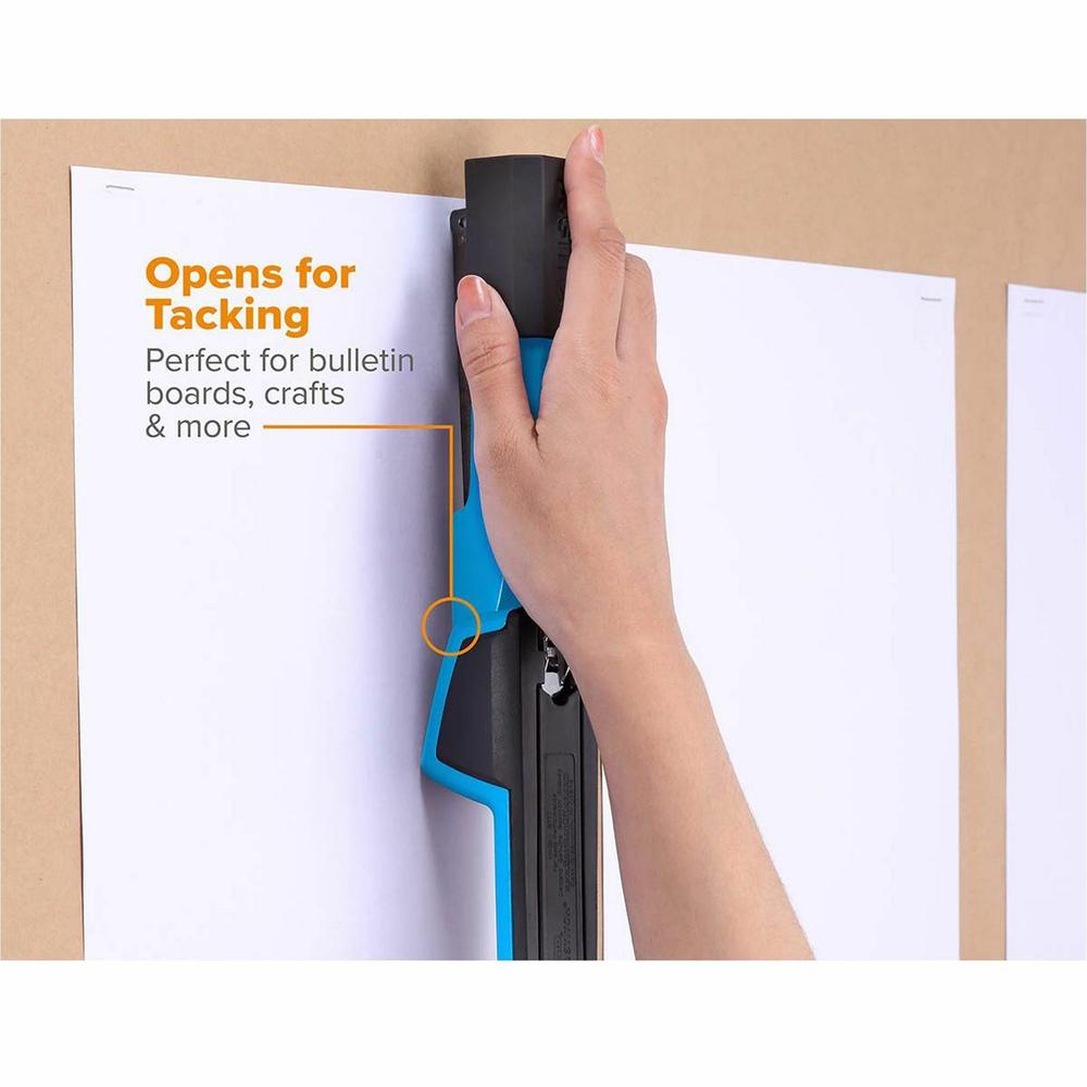 Bostitch Epic Antimicrobial Office Stapler - 25 Sheets Capacity - 210 Staple Capacity - Full Strip - 1 Each - Blue. Picture 7