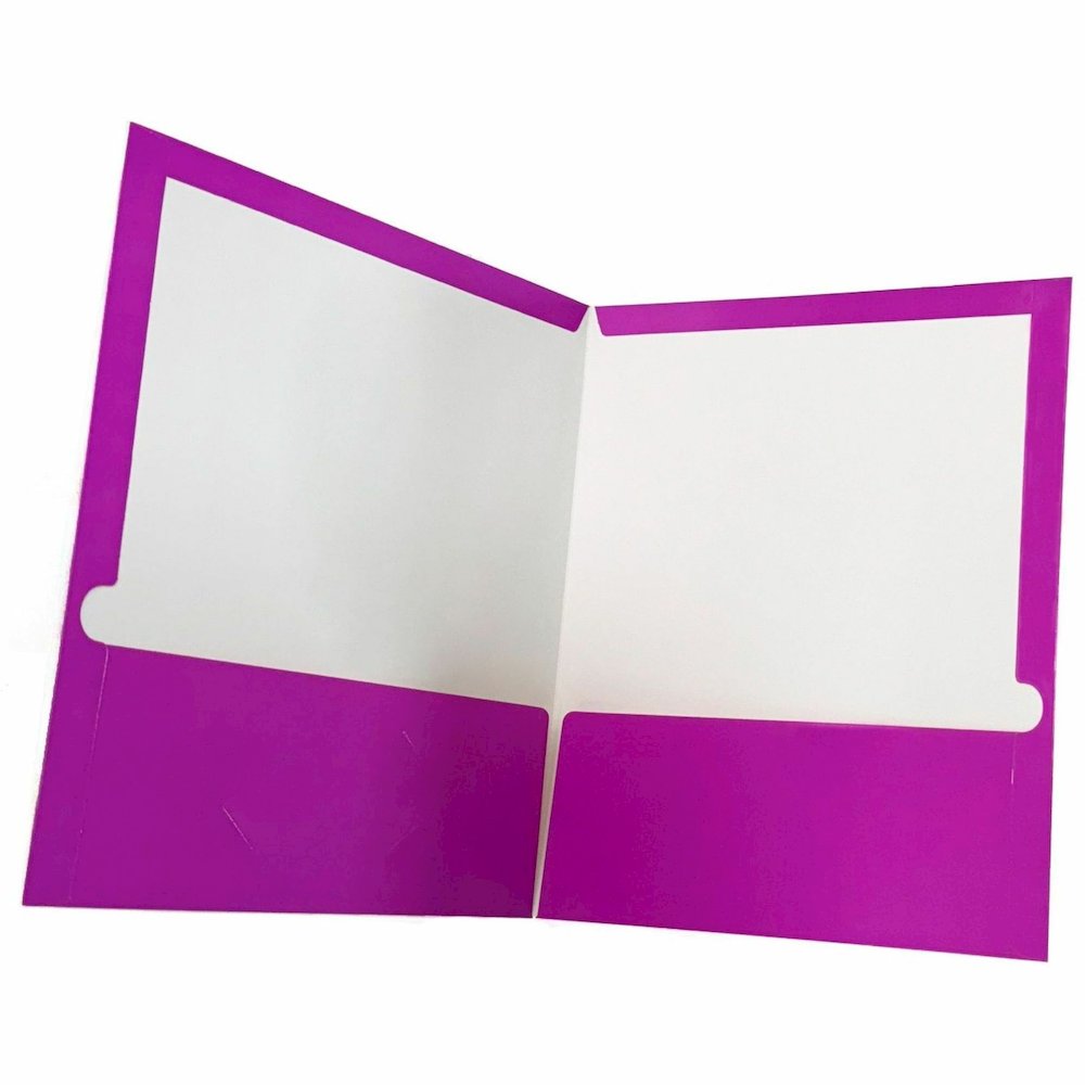 Business Source Letter No Pocket Folder - 8 1/2" x 11" - 100 Sheets Capacity - 2 Internal Pocket - Card Paper - Purple - Durable, Laminated, Die-cut - 1 Box. Picture 13