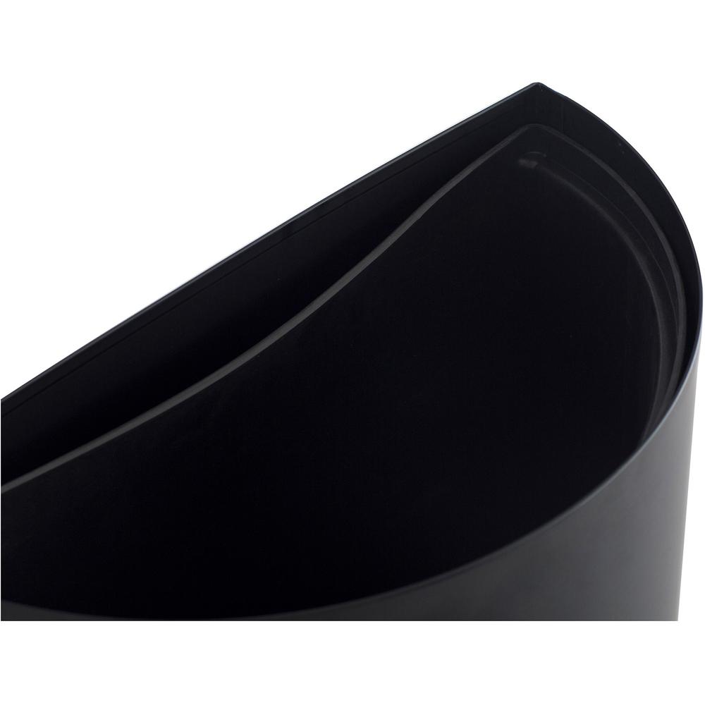Safco Half Round Receptacle - 12.50 gal Capacity - Half-round - 32.5" Height x 17.5" Width x 9" Depth - Steel, Rubber, Plastic - Black - 1 Each. Picture 4