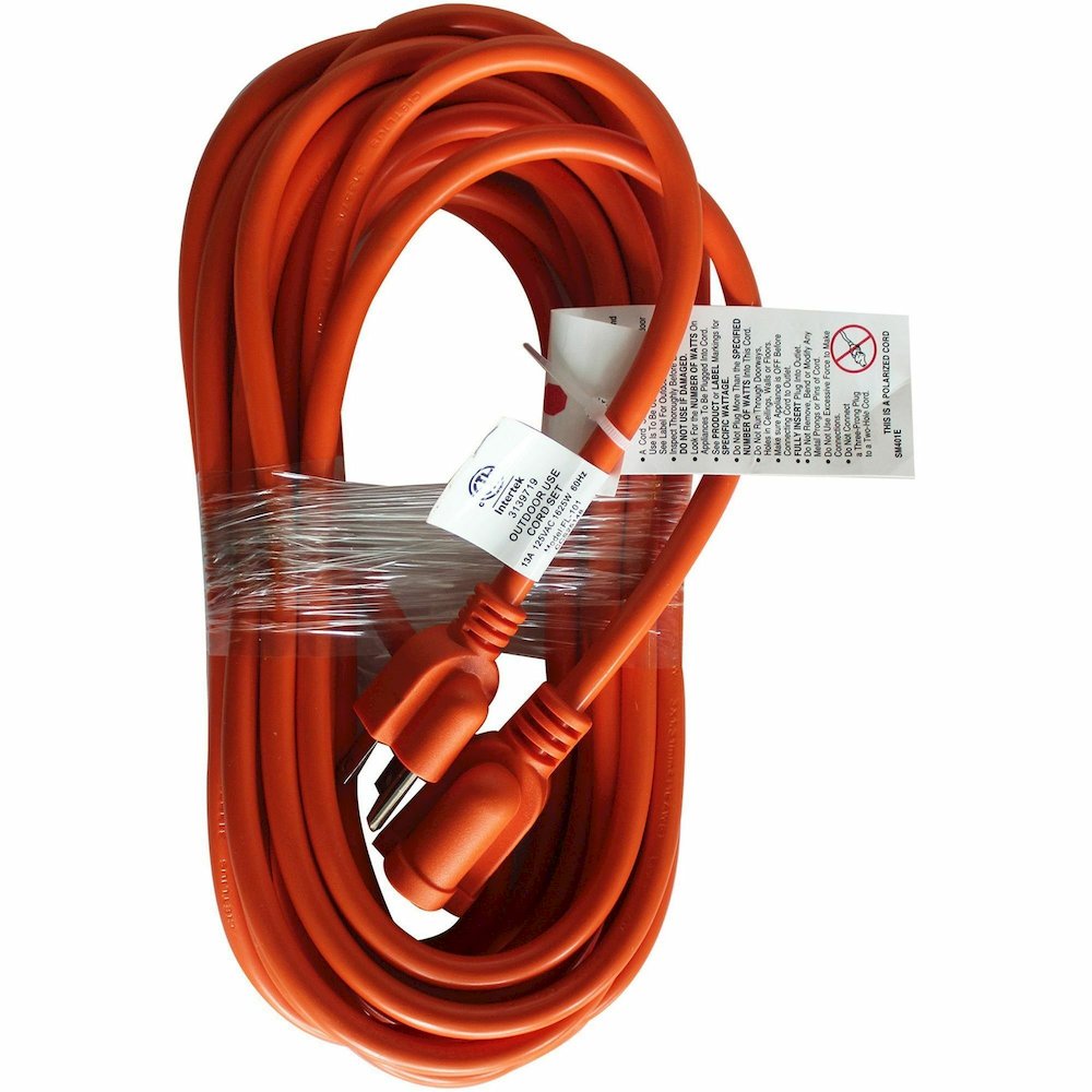 Compucessory Heavy-duty Indoor/Outdoor Extension Cord - 16 Gauge - 125 V AC / 13 A - Orange - 25 ft Cord Length - 1 Each. Picture 8