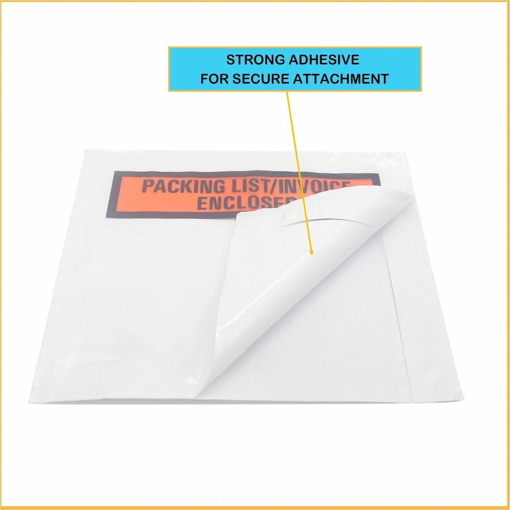 Sparco Pre-Labeled Waterproof Packing Envelopes - Packing List - 4 1/2" Width x 5 1/2" Length - Self-adhesive Seal - White - Low Density Polyethylene (LDPE) - 1000 / Box. Picture 9