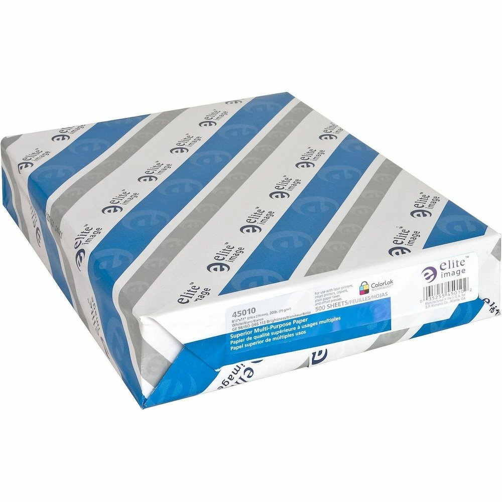Elite Image Superior Multipurpose Paper - White - 98 Brightness - Letter - 8 1/2" x 11" - 20 lb Basis Weight - Sustainable Forestry Initiative (SFI) - Bright White - 500/Pack - 40 / Pallet. Picture 12