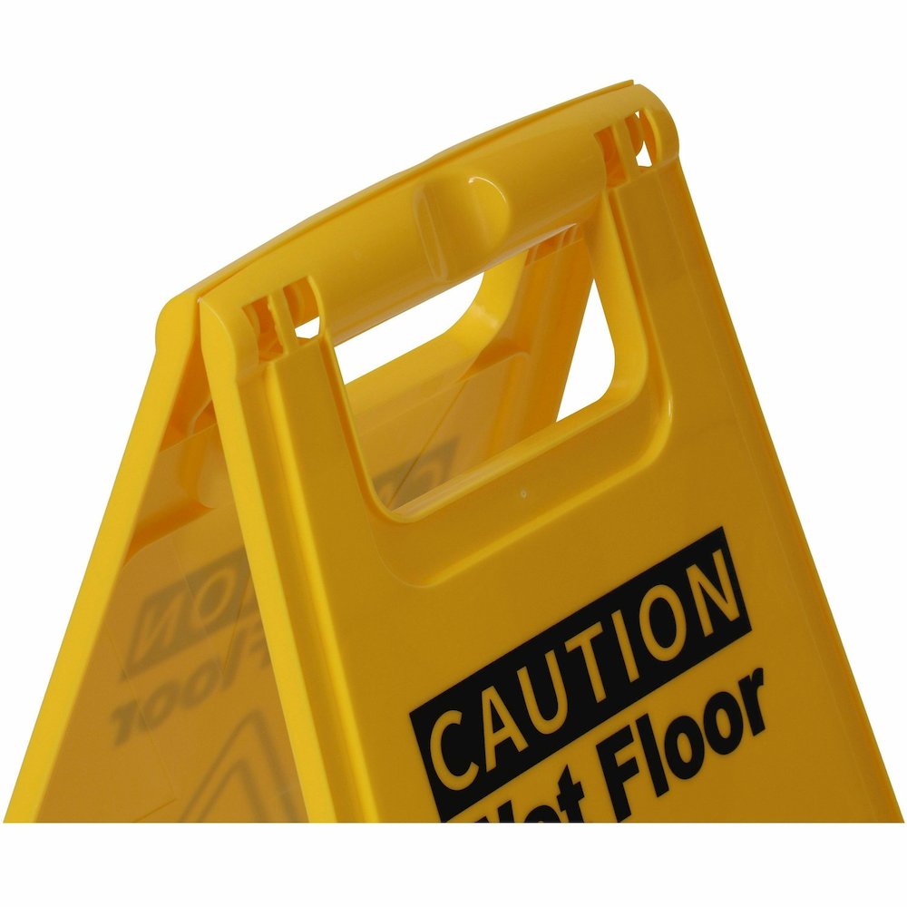 Genuine Joe Universal Graphic Wet Floor Sign - English, Spanish - Print/Message "Wet Floor" - Foldable - Yellow - 1 Each. Picture 11