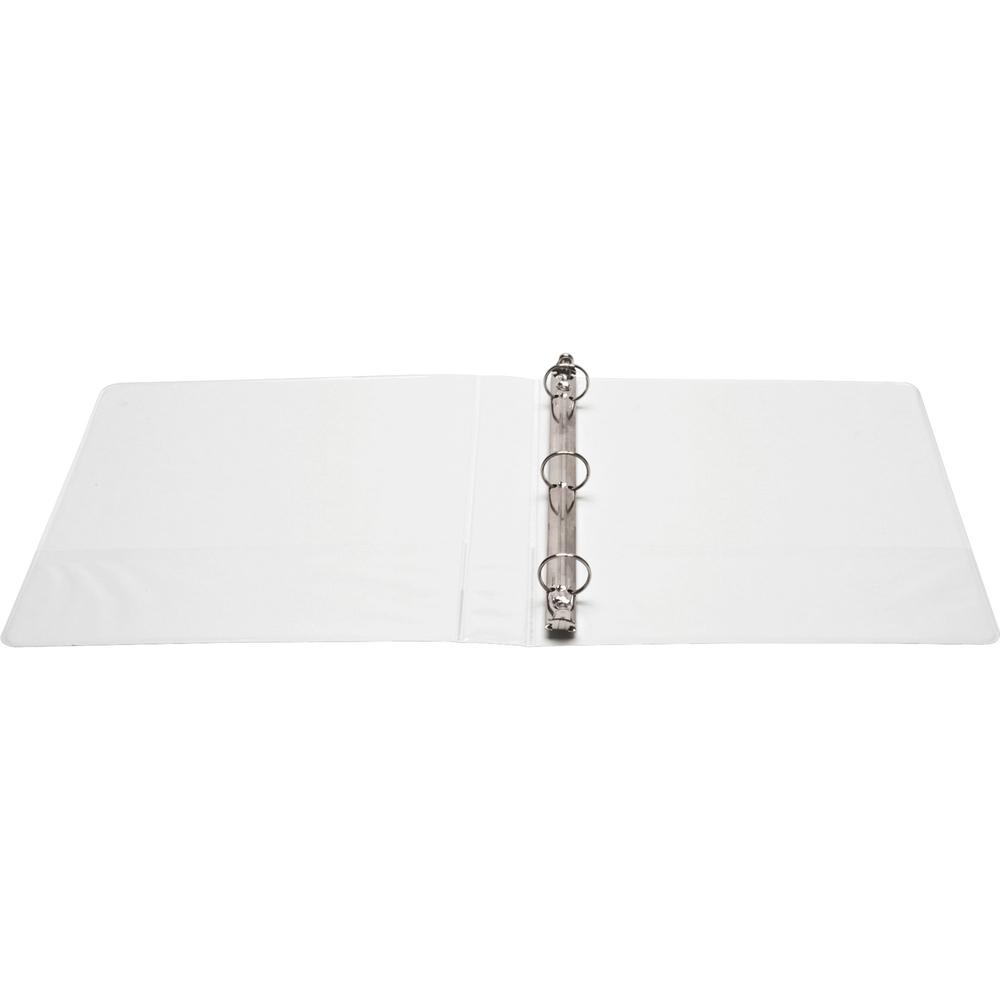 Business Source Round-ring View Binder - 1" Binder Capacity - Letter - 8 1/2" x 11" Sheet Size - 225 Sheet Capacity - Round Ring Fastener(s) - 2 Internal Pocket(s) - Chipboard, Polypropylene - White -. Picture 7