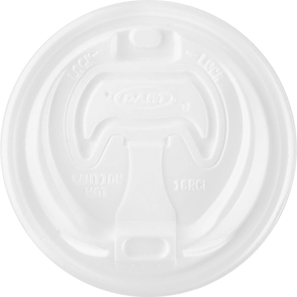 Dart Reclosable Hot Beverage Cup Lid - White - 100/Pack - 10 / Carton. Picture 5